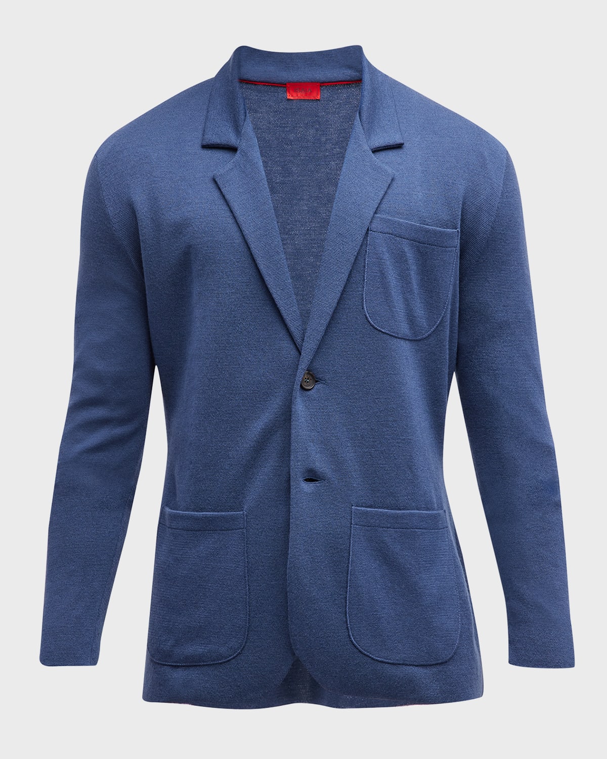 Shop Isaia Men's Wool-blend Sweater Jacket In Medium Blu