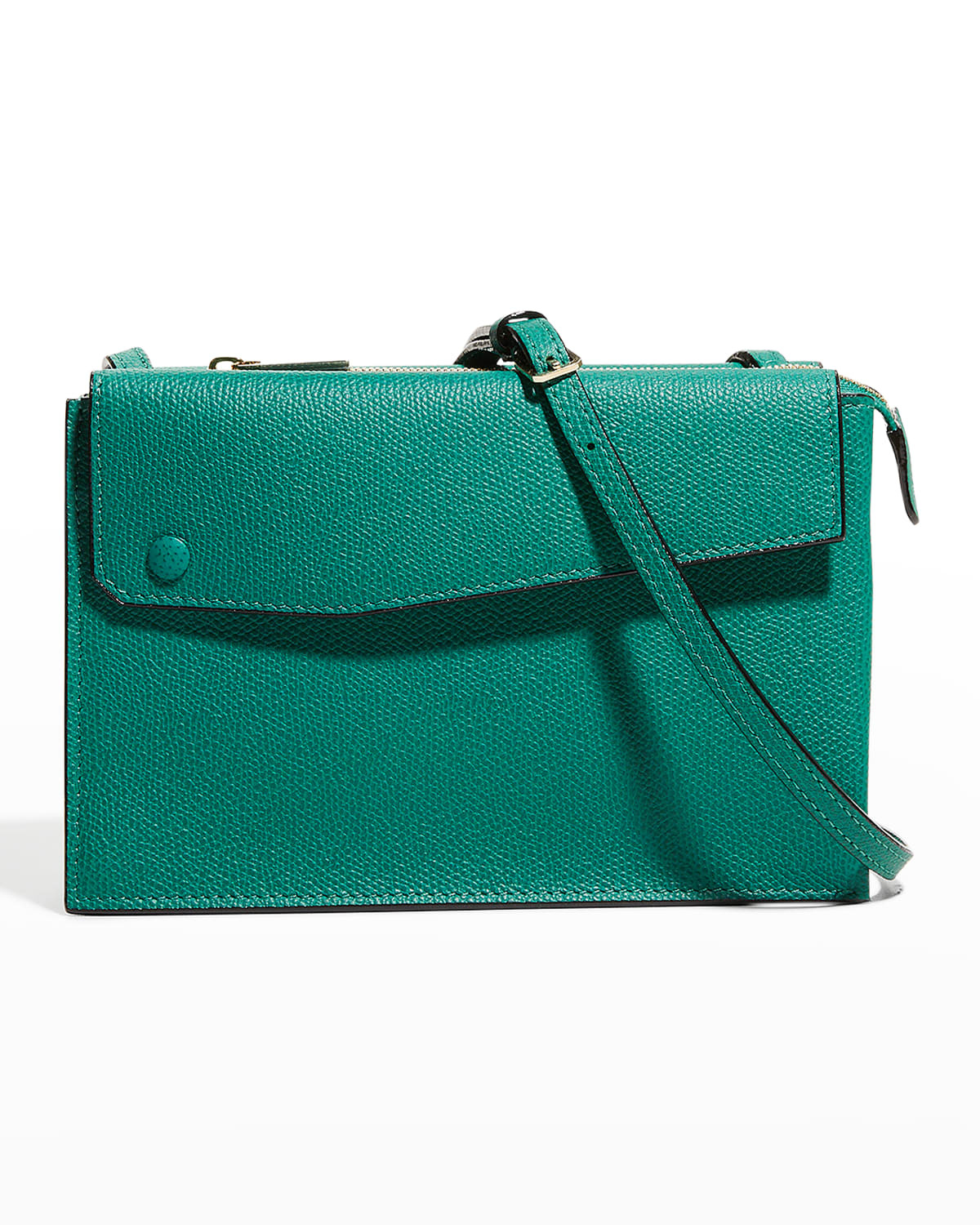 【VALEXTRA】TRIO CROSSBODY BAG Valextra Trio Pouch Calfskin Crossbody Bag In Emerald | ModeSens