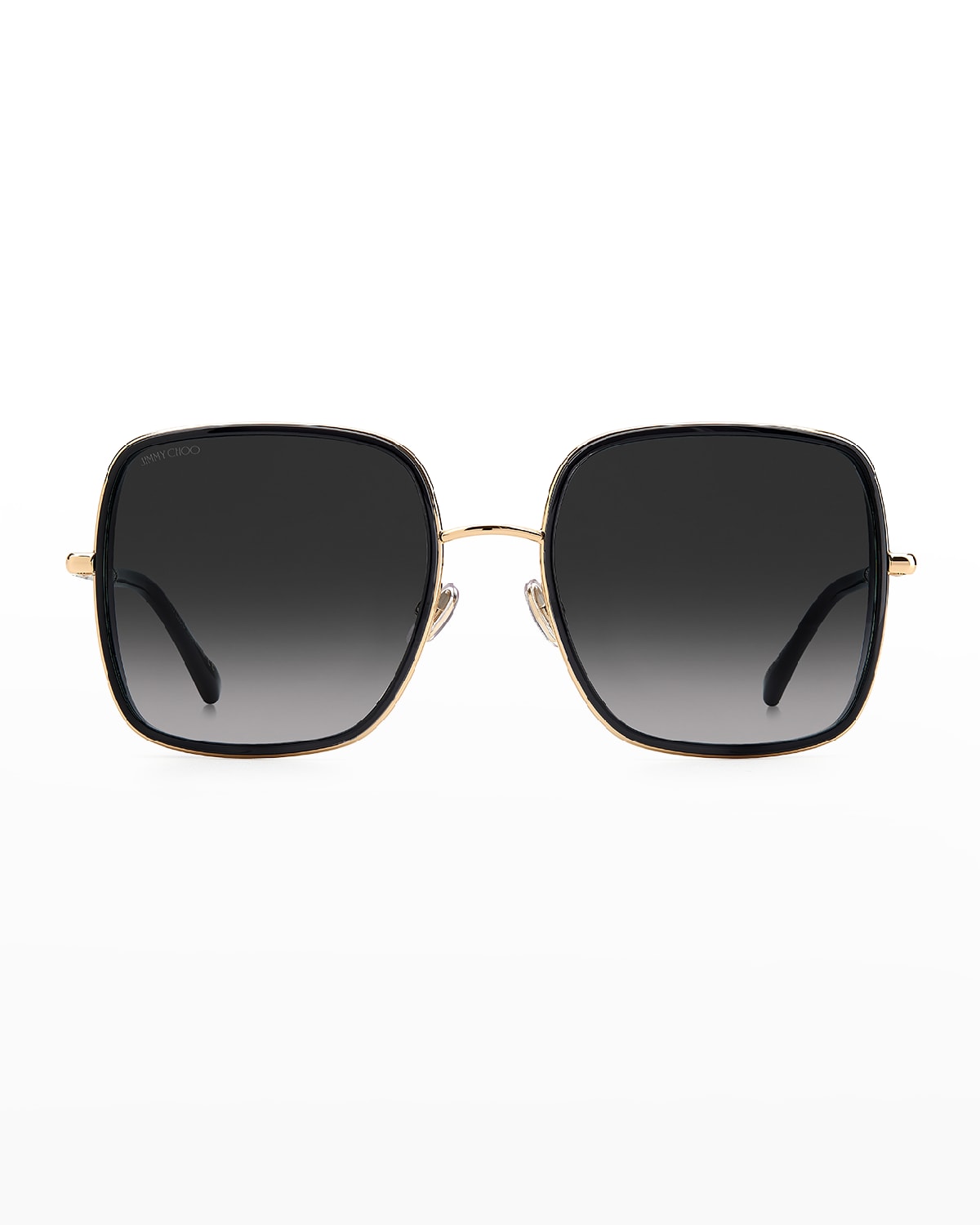 Jimmy Choo Jaylas Oversized Glitter Square Stainless Steel Sunglasses