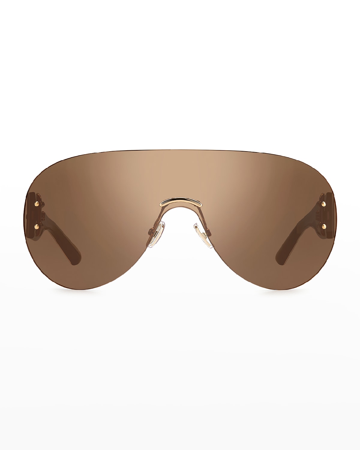 Jimmy Choo Marvin Rimless Metal Shield Sunglasses