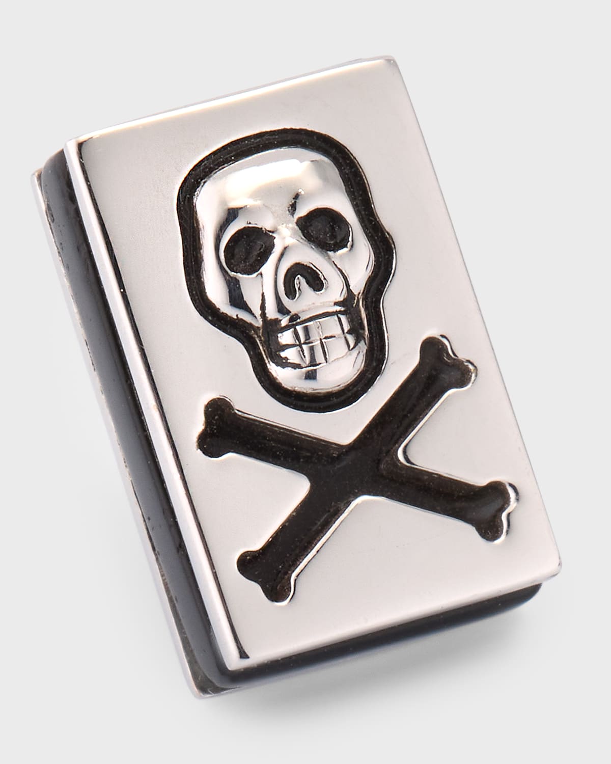 Jan Leslie Men's Sterling Silver Skull And Crossbones Lapel Pin In Neutral