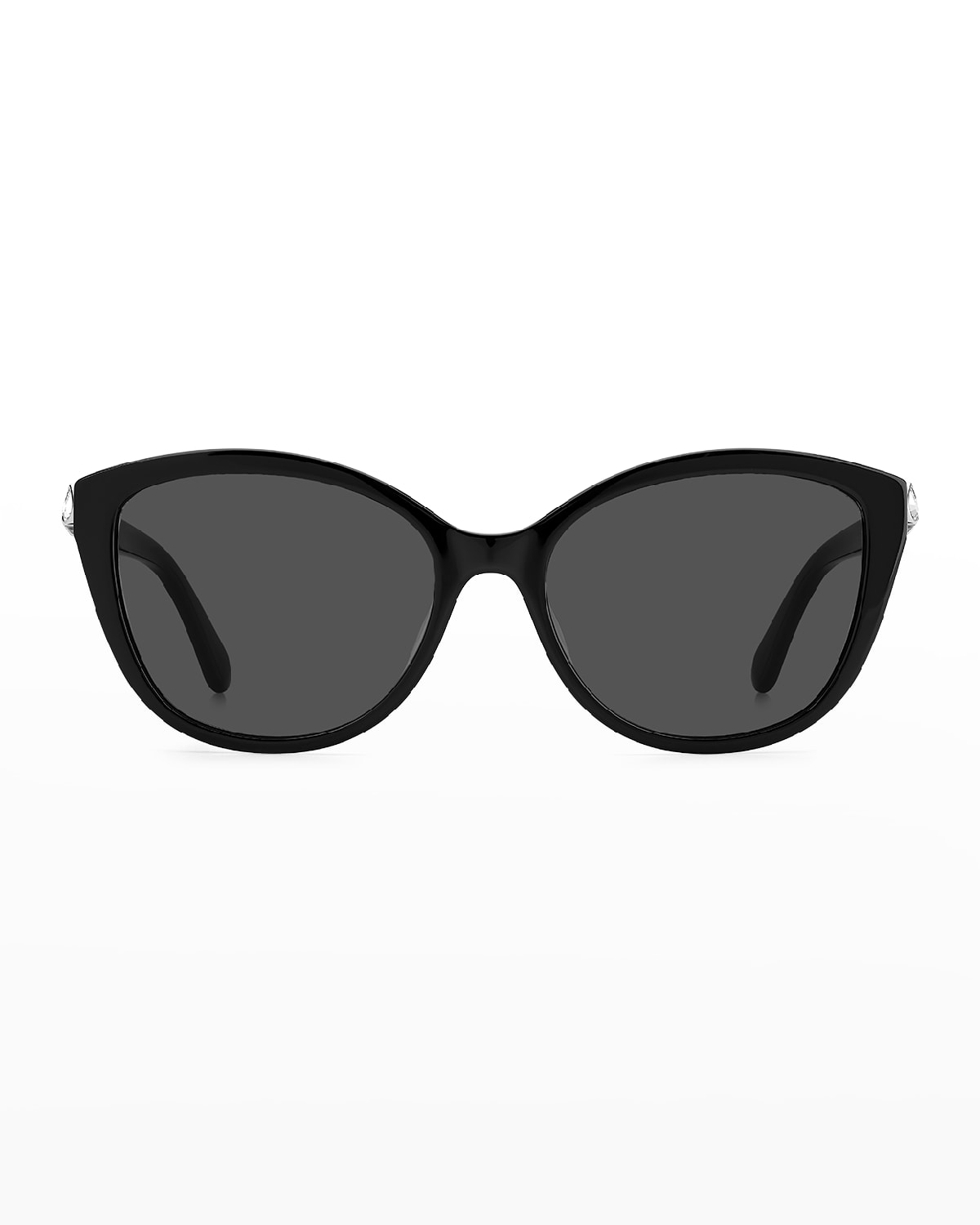Kate Spade Hensleygs Logo Jewel Acetate Butterfly Sunglasses In Black / Grey