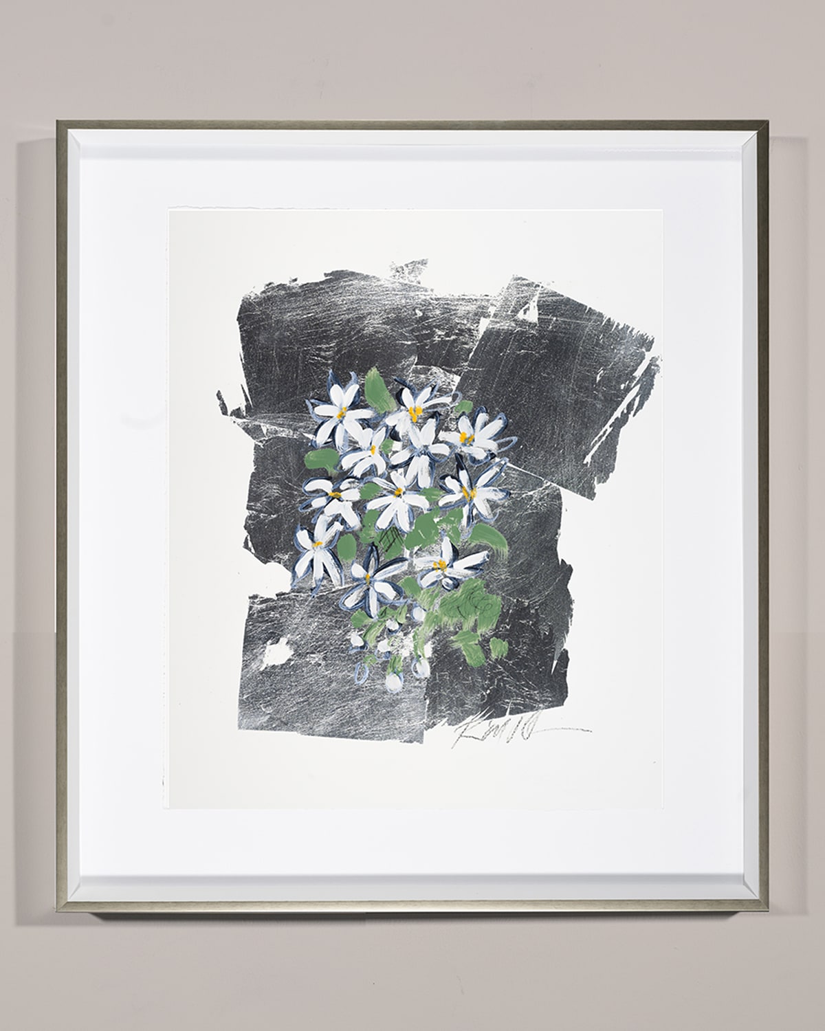 Shop Rfa Fine Art 'silver Flower Daisy' Wall Art In Multi