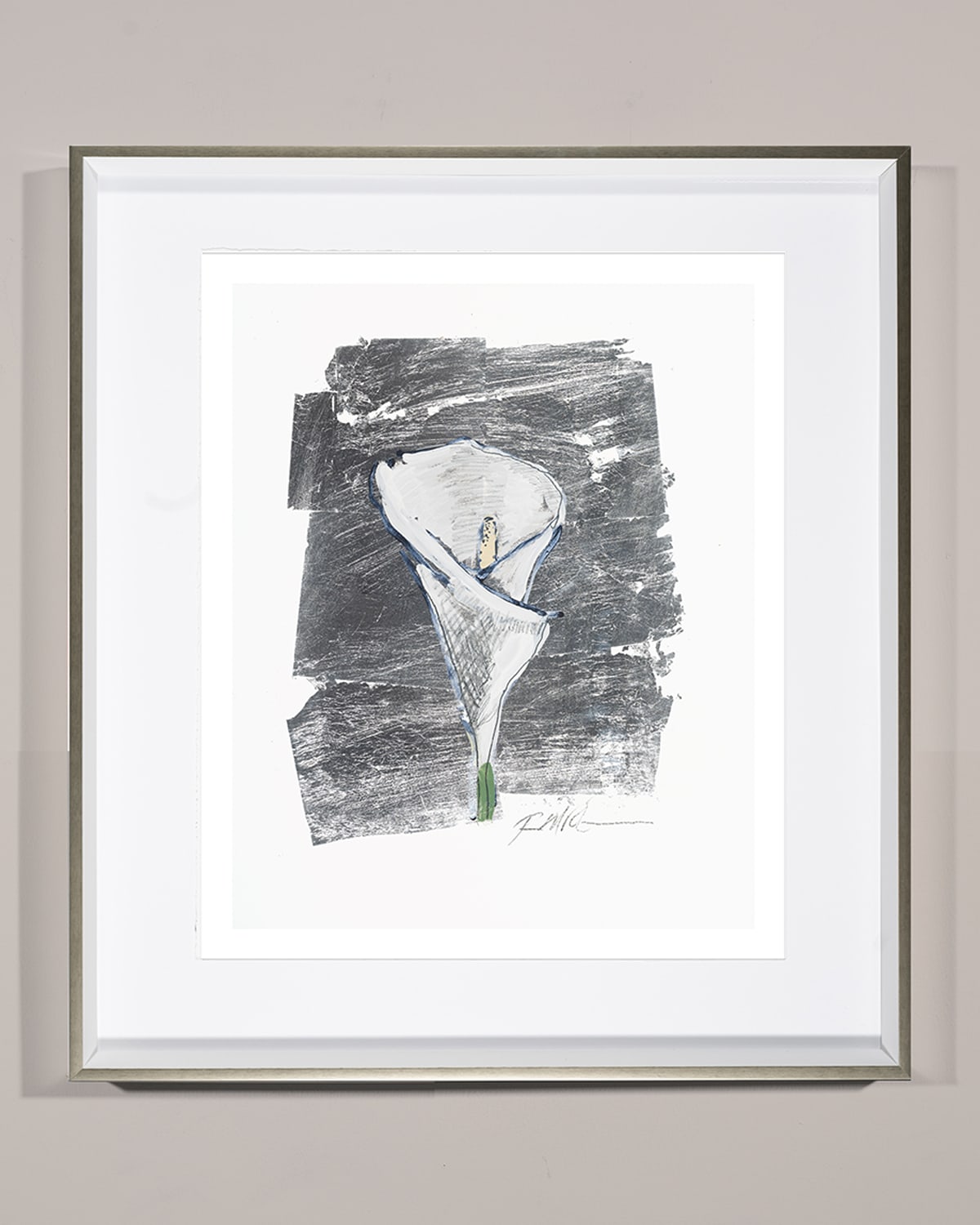Shop Rfa Fine Art 'silver Flower Calla Lily' Wall Art In Multi