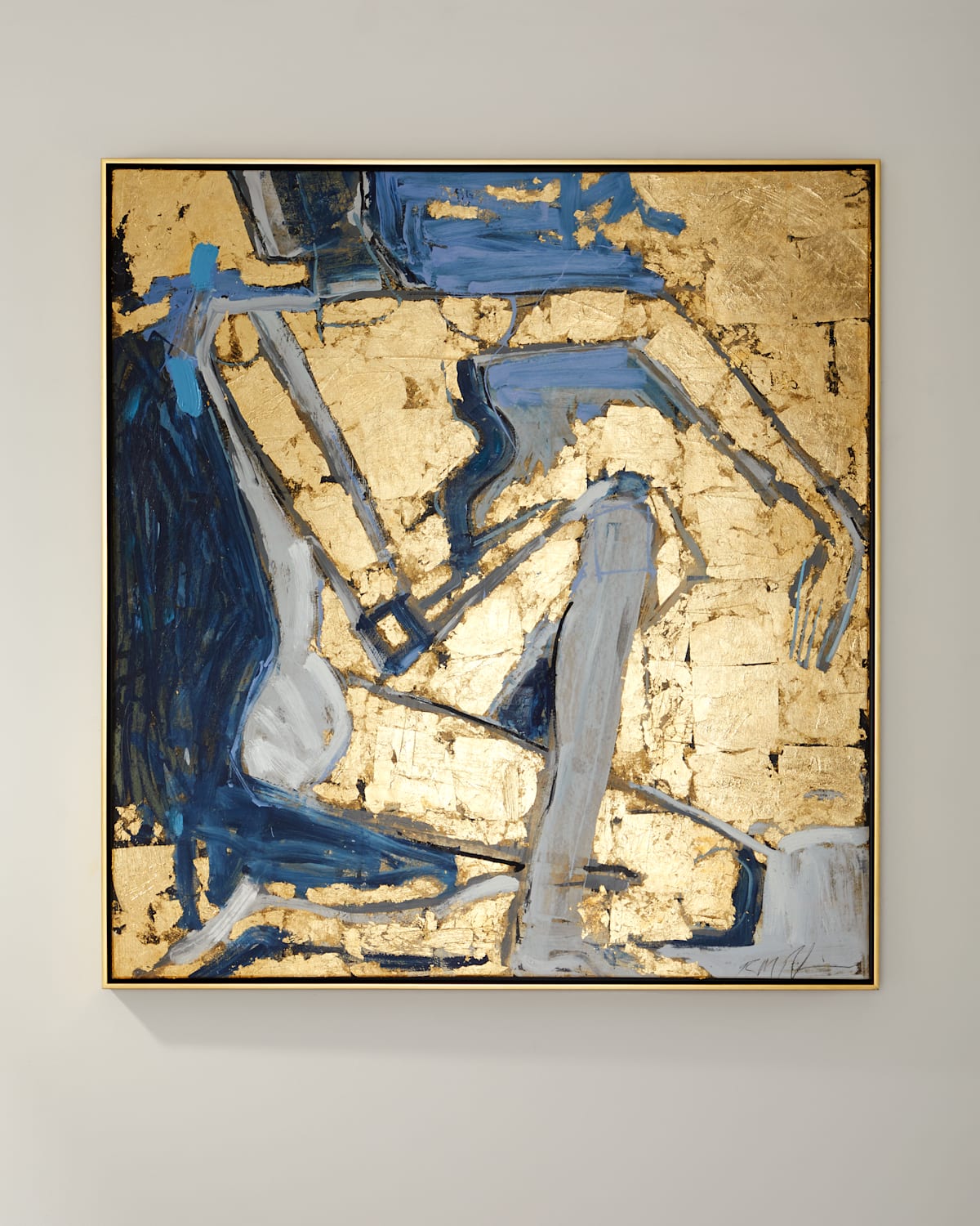 Shop Rfa Fine Art 'seated Figure Gold' Wall Art In Multi