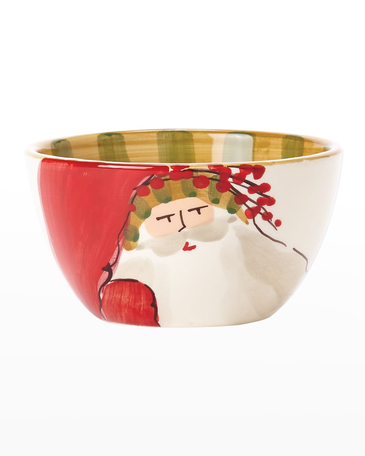 Vietri Old St. Nick Cereal Bowl Striped Hat