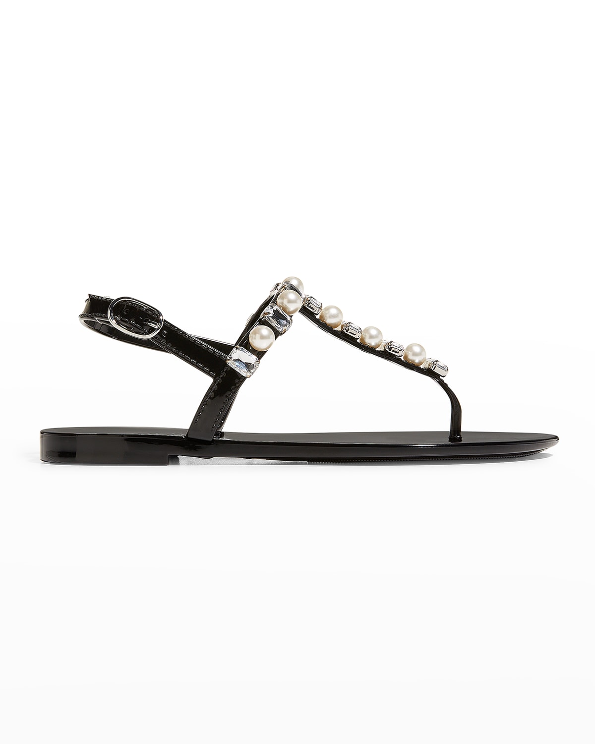 Goldie Jelly Crystal Thong Sandals