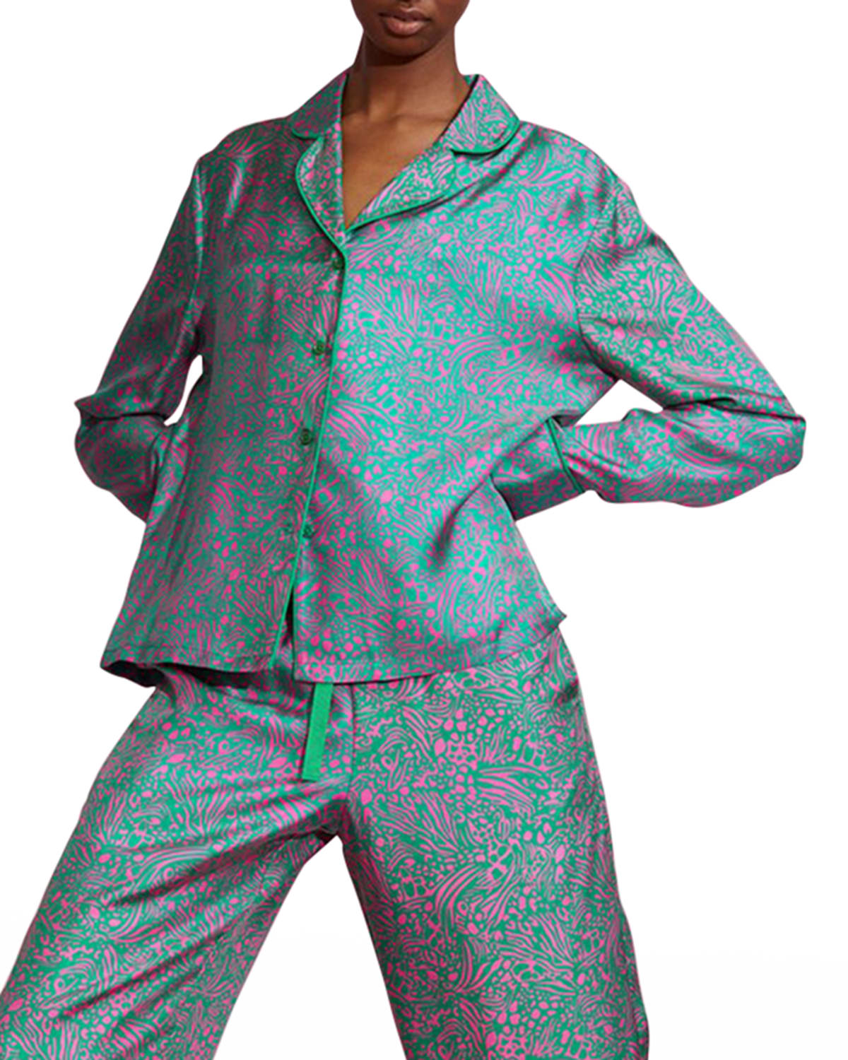 Cynthia Rowley Printed Silk Pajama Top Smart Closet