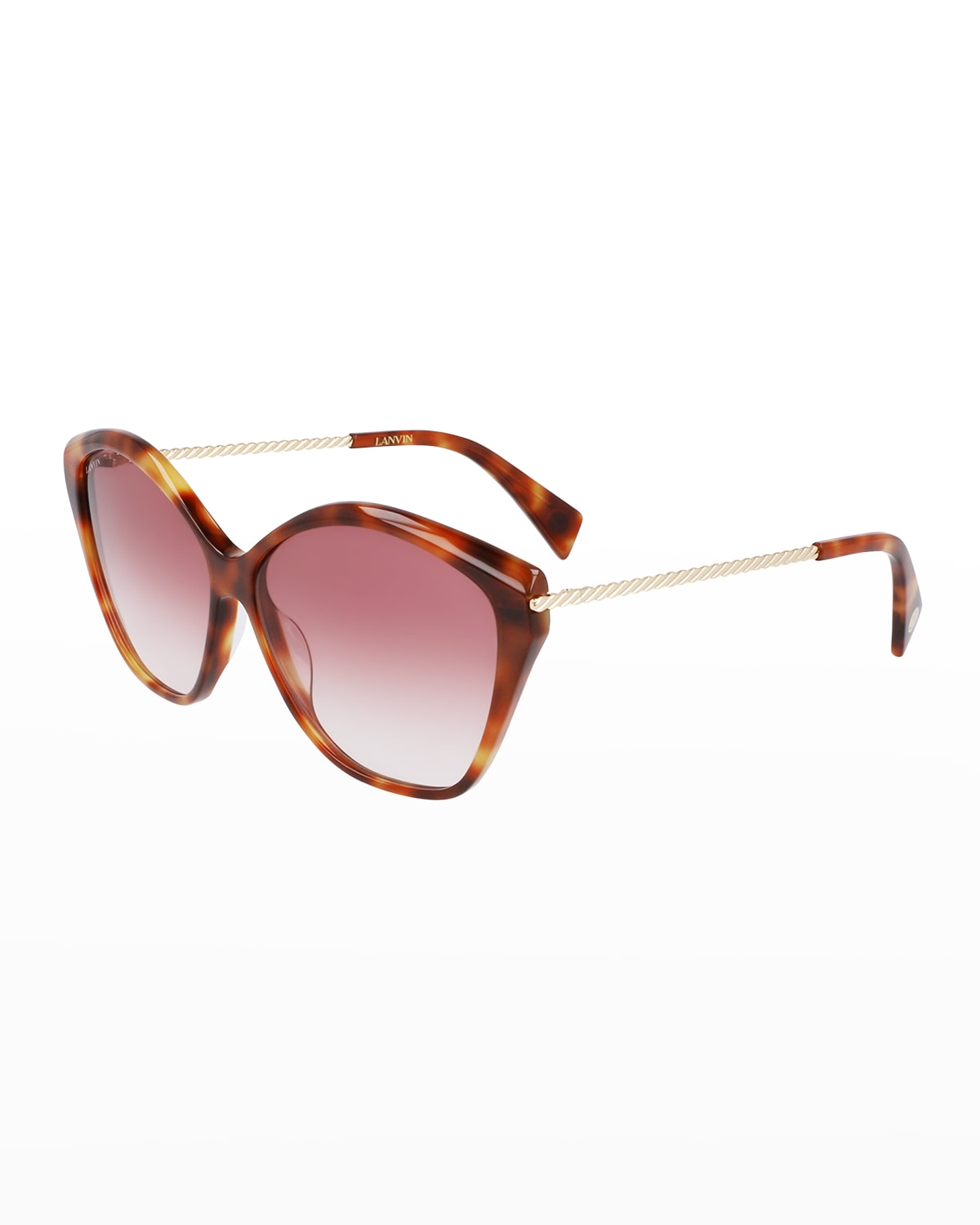 Babe Geometric Acetate & Metal Butterfly Sunglasses