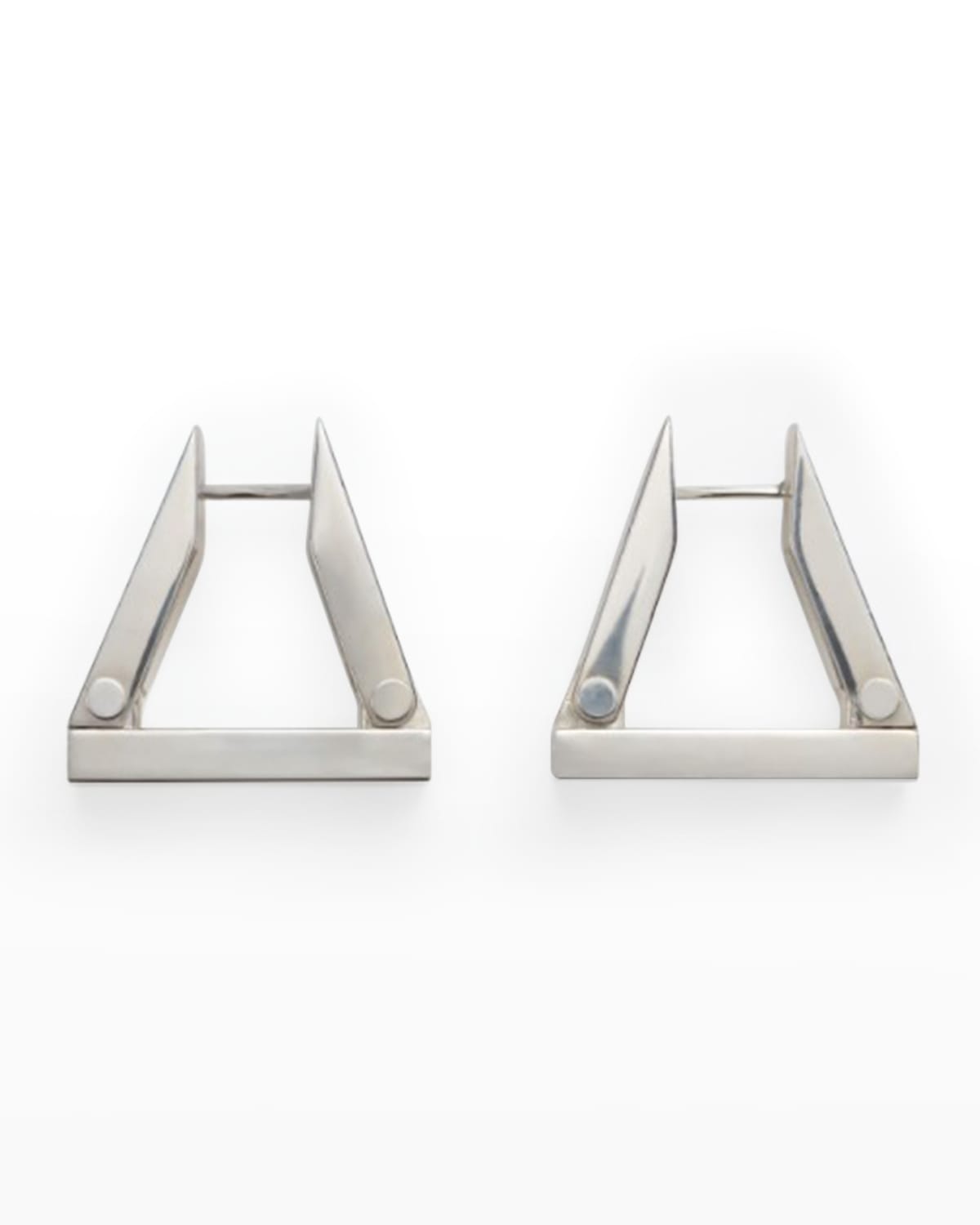 Bottega Veneta Hinged Triangular Hoop Earrings In Sterling Silver