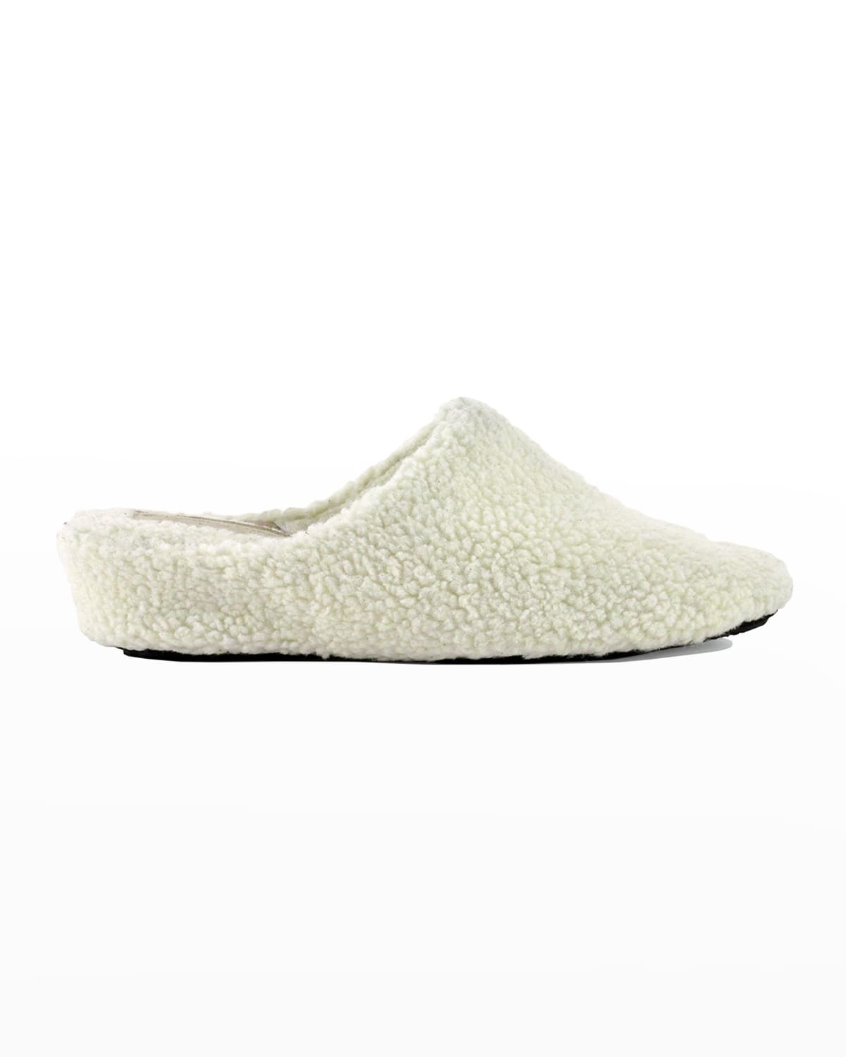 Jacques Levine Faux-Fur Wedge Slippers