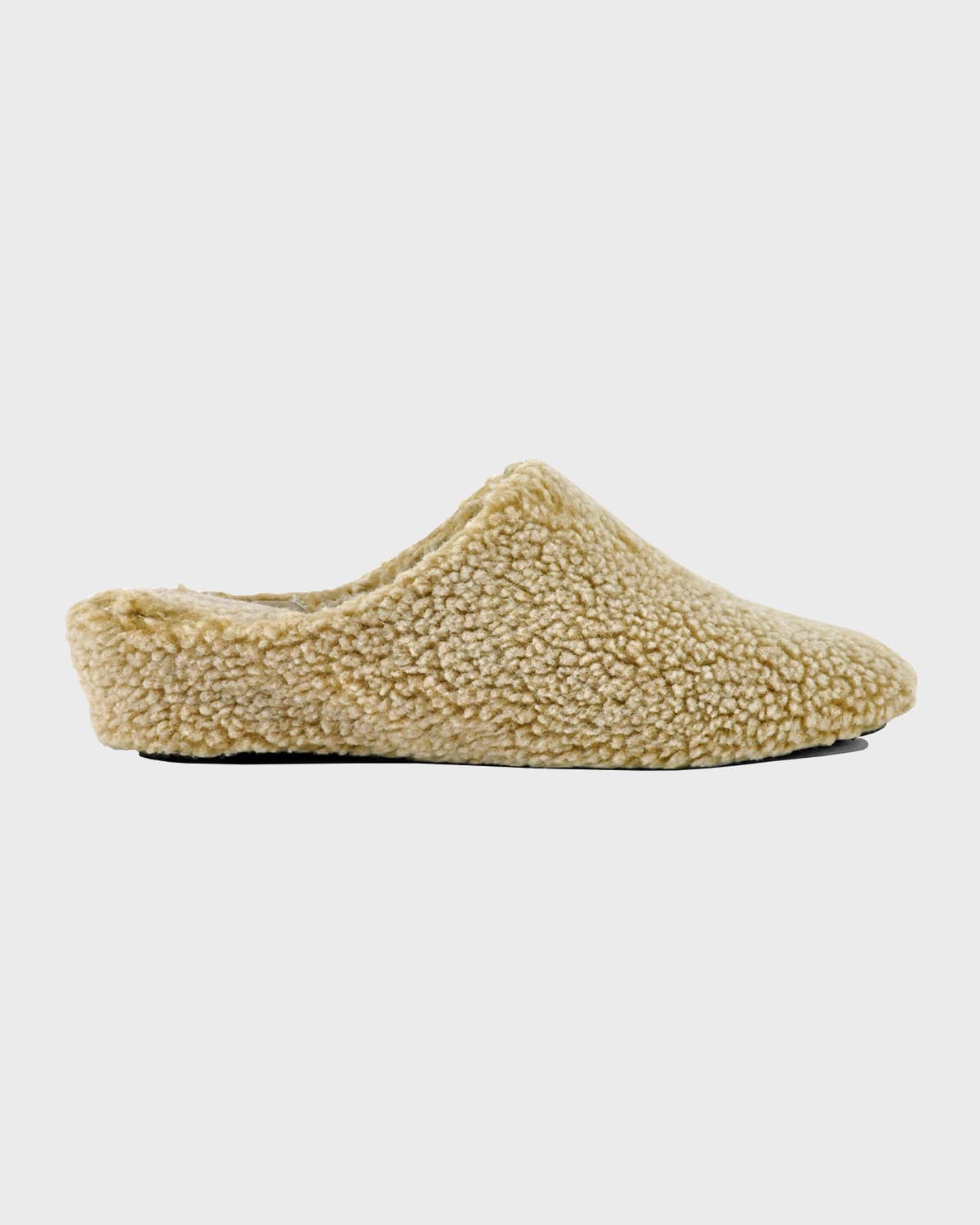 Jacques Levine Faux-Fur Wedge Slippers