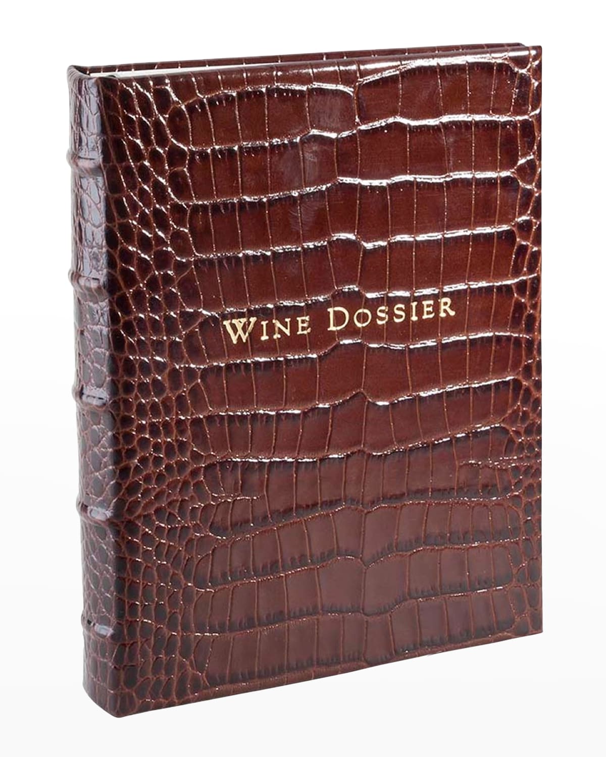 Shop Graphic Image Wine Tabbed Leather Dossier In Brown