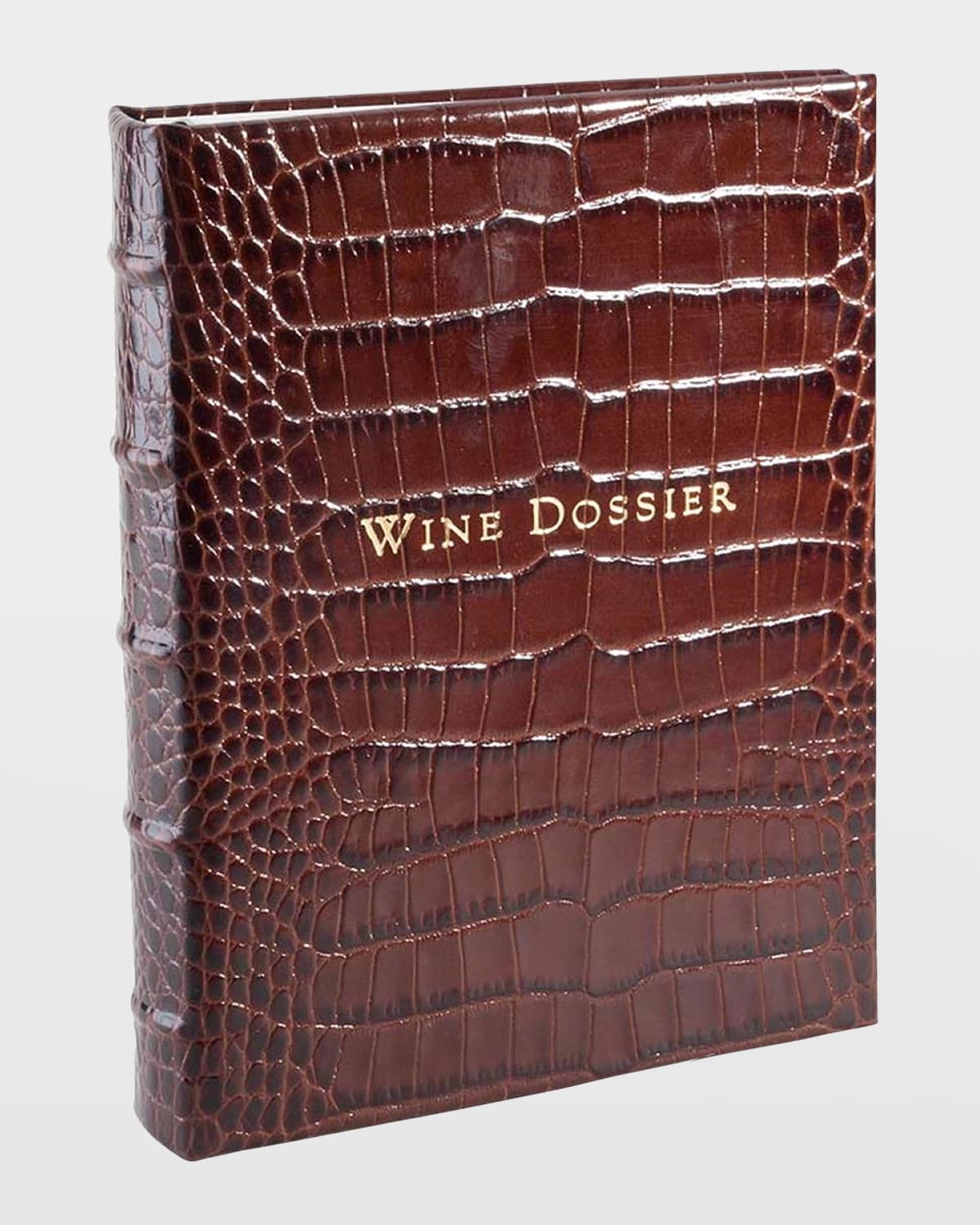 Shop Graphic Image Wine Tabbed Leather Dossier In Brown