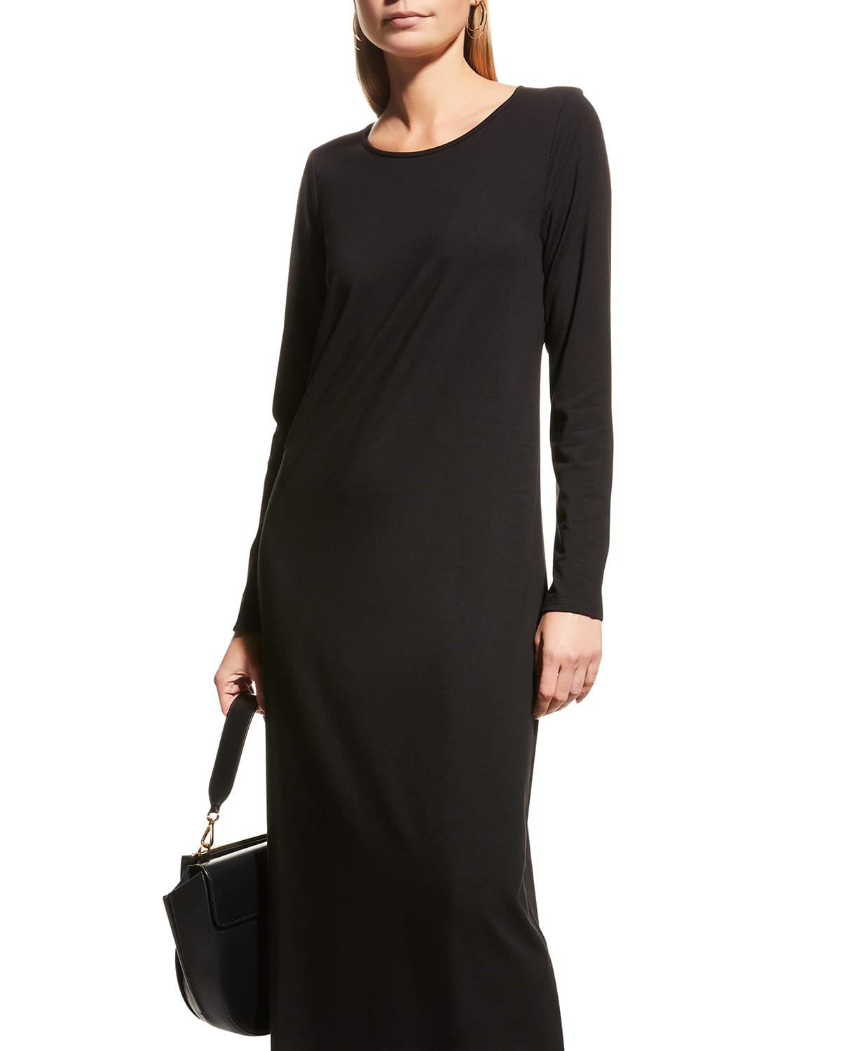 Eileen Fisher Petite Stretch Jersey Long-Sleeve Slim Dress