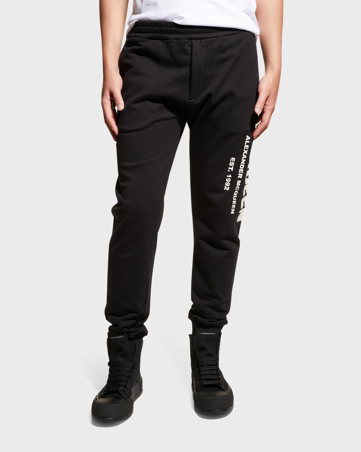 Alexander Mcqueen Black Mcqueen Graffiti Jogging Pants In Black Multi