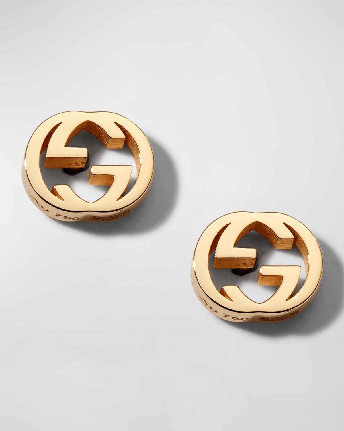 Gucci Interlocking-g Stud Earrings In Yellow Gold In Yg