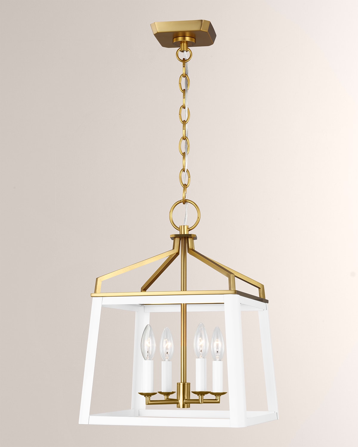 Shop Visual Comfort Studio Carlow Medium Lantern By Chapman & Myers In Matte White