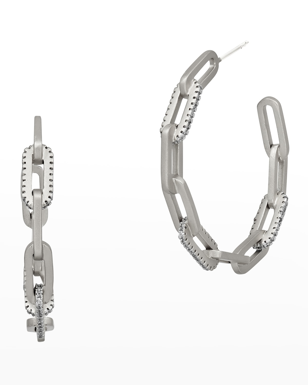 Freida Rothman Coastal Chain Link Hoop Earrings