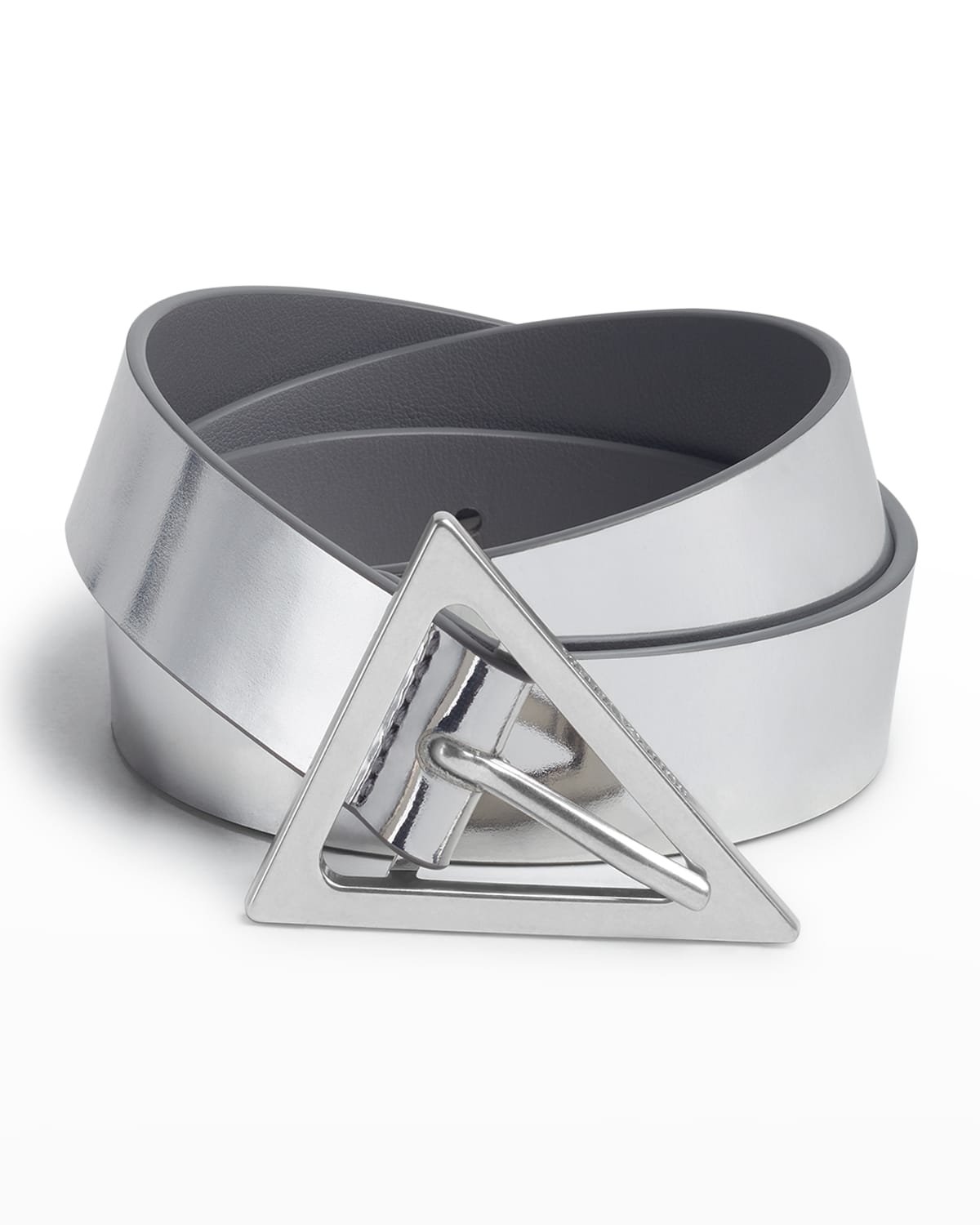 Triangle Metallic Leather Buckle Belt
