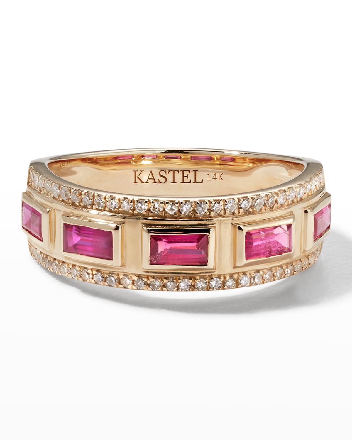 Kastel Jewelry 14k Ruby and Diamond Ring, Size 7