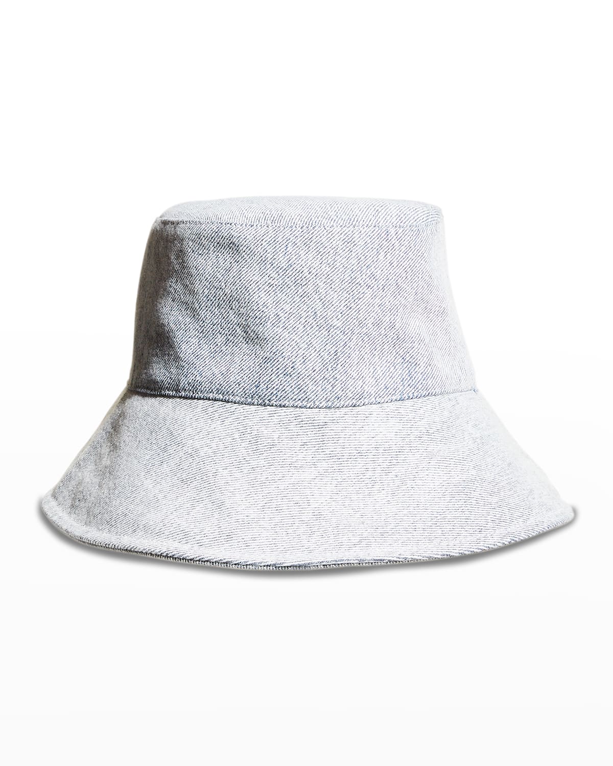 Isabel Marant Loiena Logo Denim Bucket Hat In Light Blue