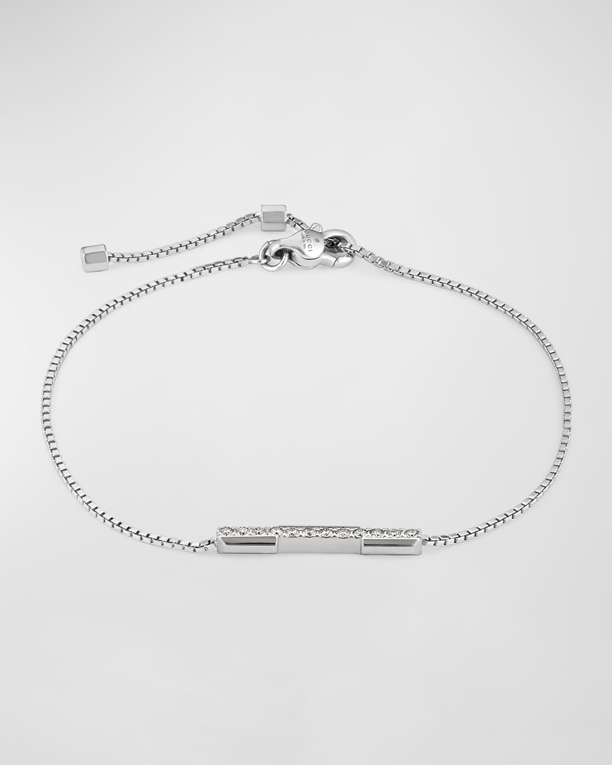 Shop Gucci Link To Love White Gold Bracelet In Wg