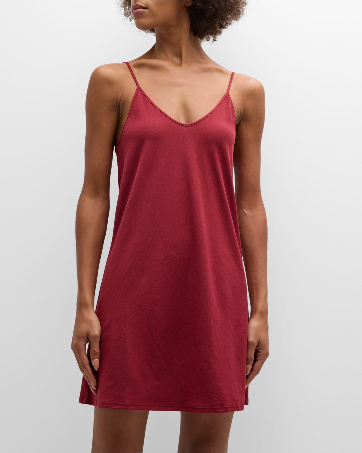 Skin Women's Sexy Cotton Slip Dress In Deep Red