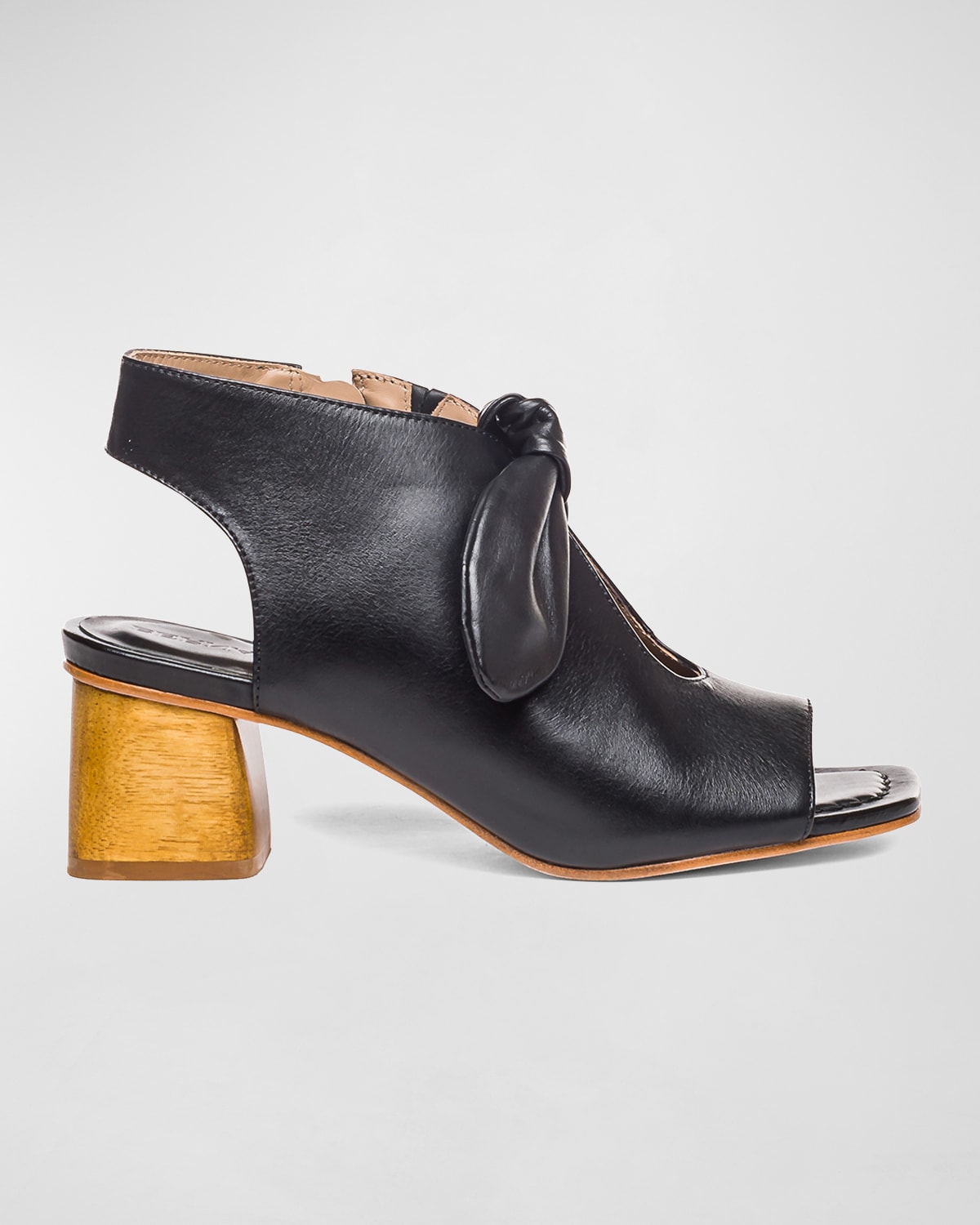 Lizzie Leather Knot Zip Sandals