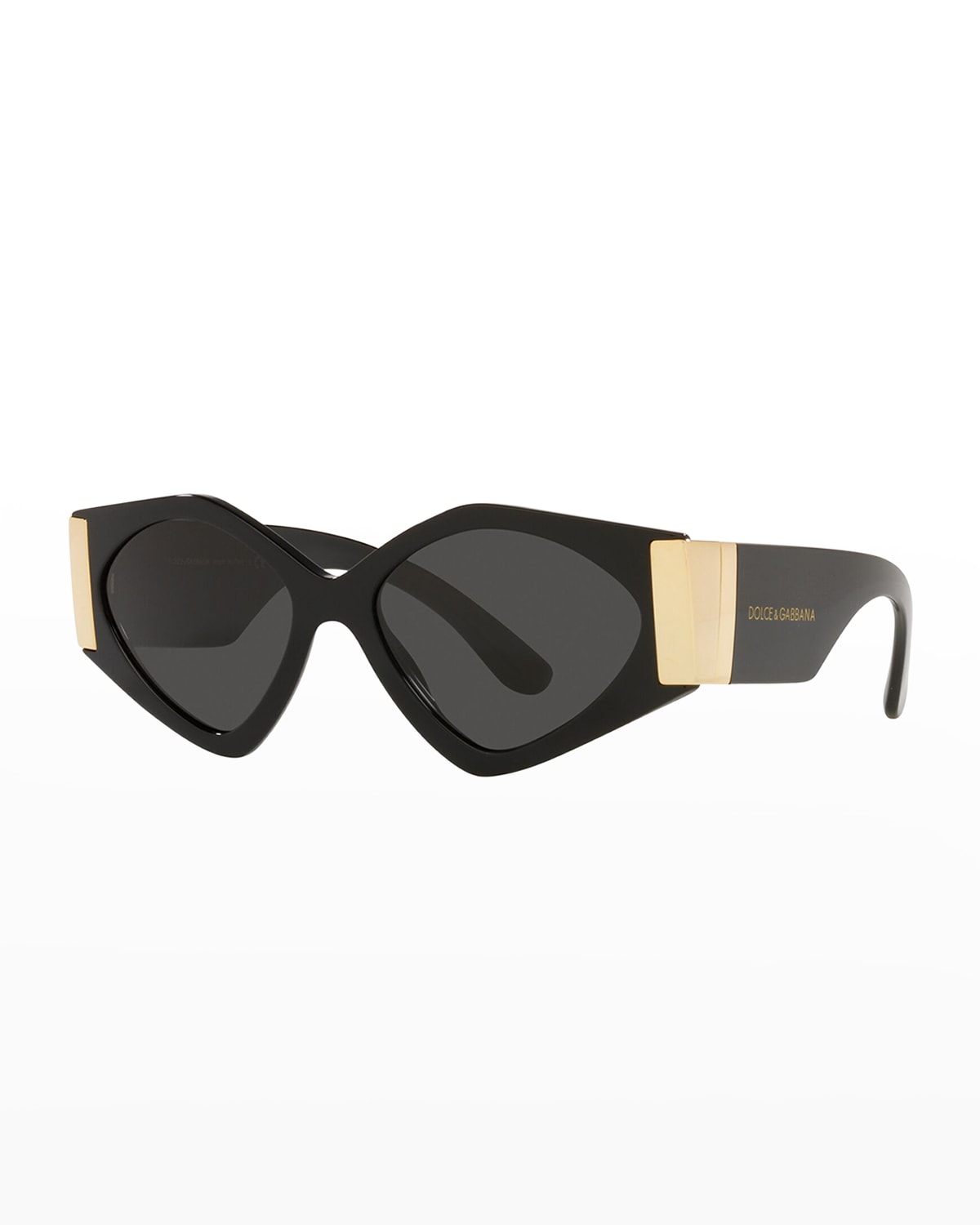 Dolce & Gabbana Logo Acetate Cat-eye Sunglasses In Black