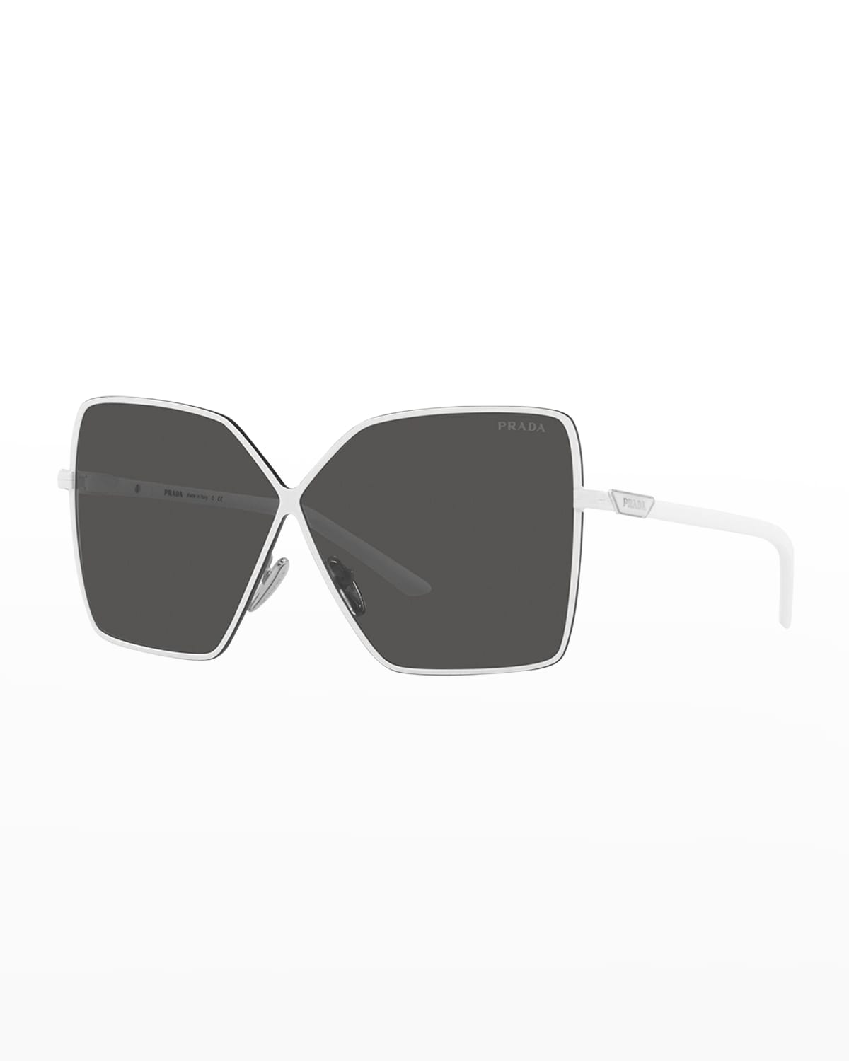 Prada 64mm Square Sunglasses In White