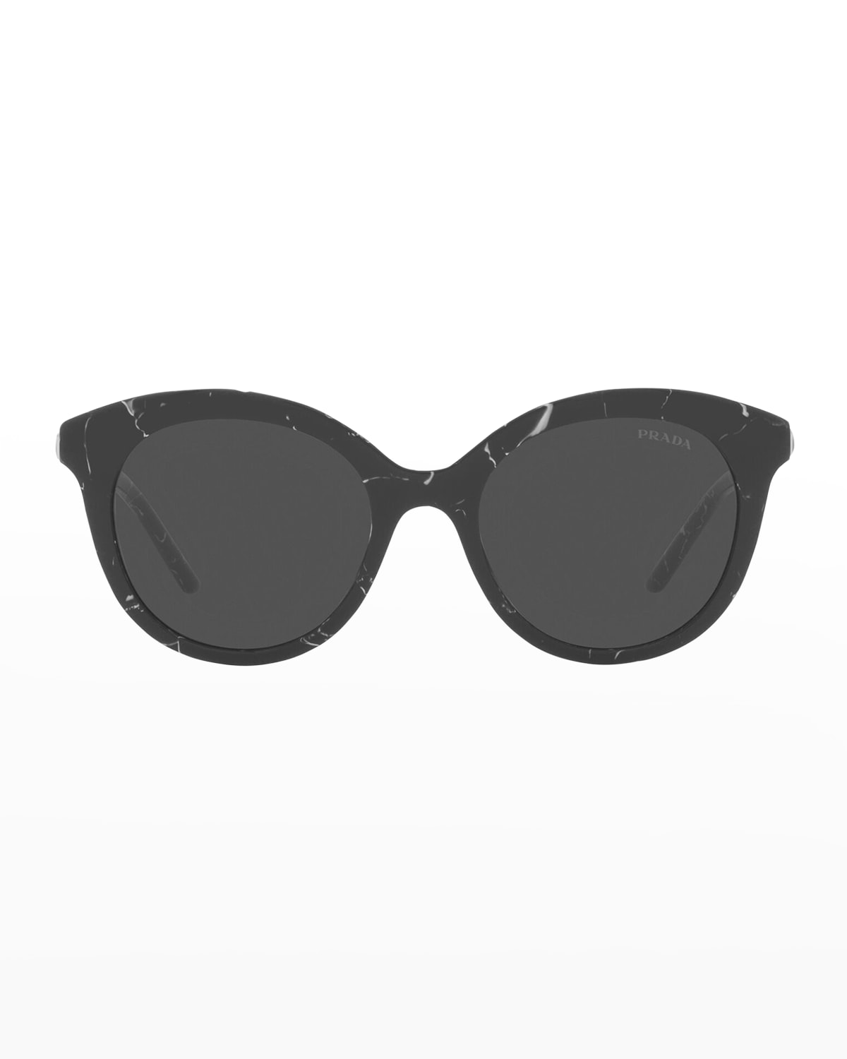 Shop Prada 0pr 02ys Round Gradient Sunglasses In Black