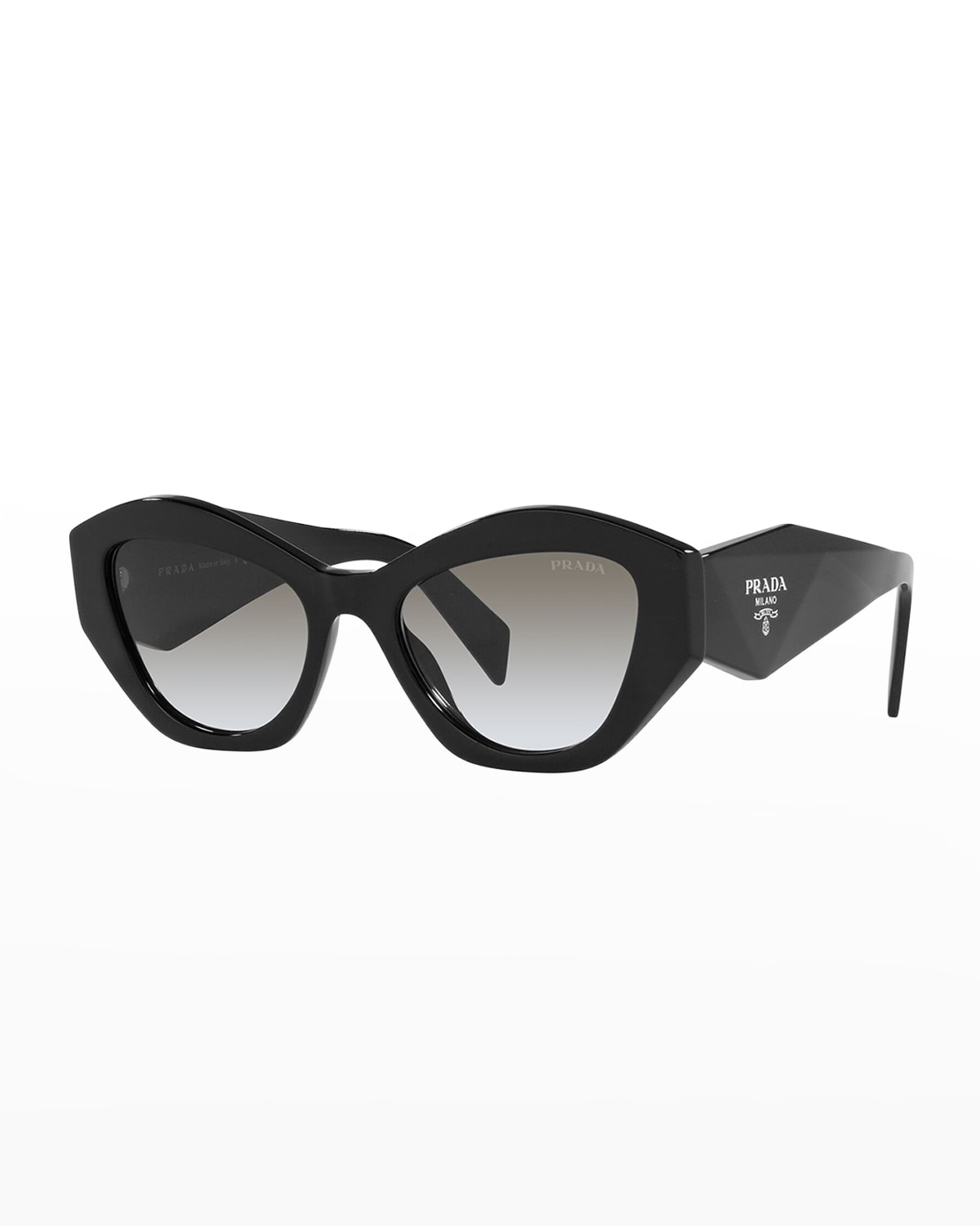 Shop Prada 0pr 07ys Universal Fit Gradient Sunglasses In Black