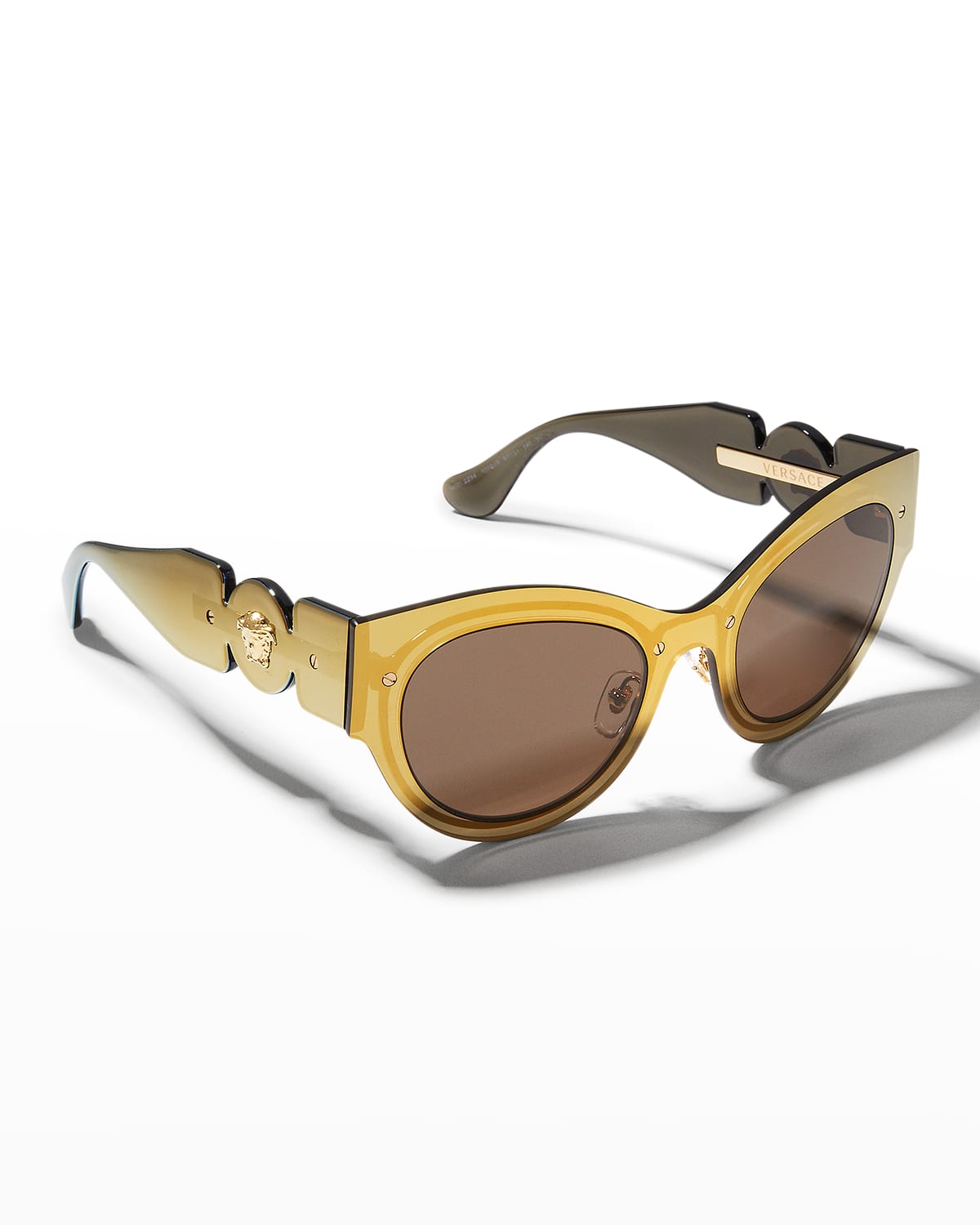 Versace Medusa-plaque Cat Eye-frame Sunglasses In Trans Brown