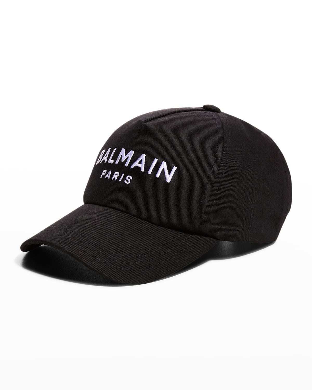Balmain Logo-embroidered Baseball Cap In Black/white