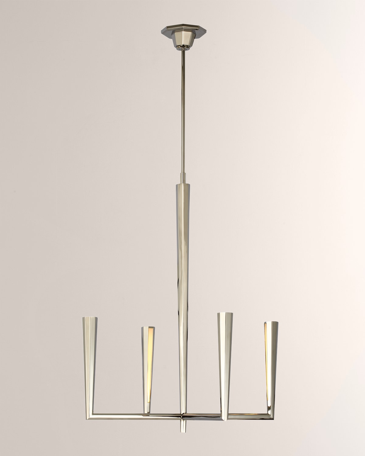 Shop Visual Comfort Signature Galahad Small Chandelier By Thomas O'brien In Polished Nickel