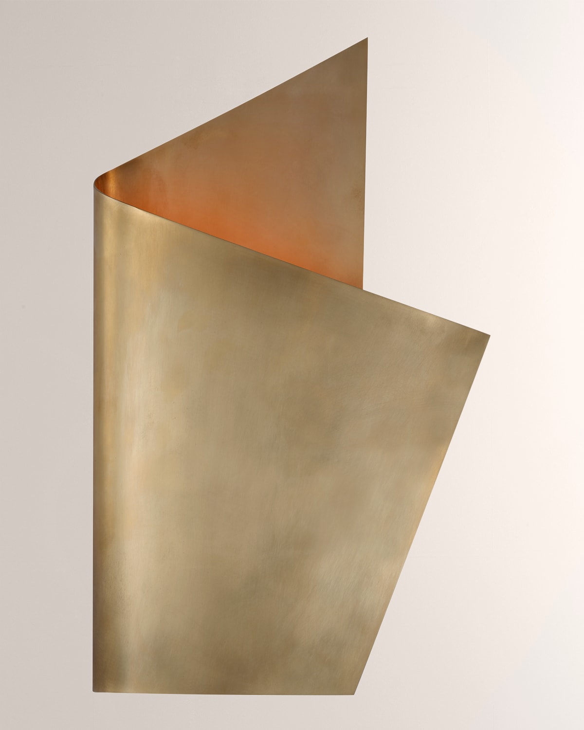 Visual Comfort Signature Piel Right Wrapped Sconce By Kelly Wearstler In Antique-burnished Brass