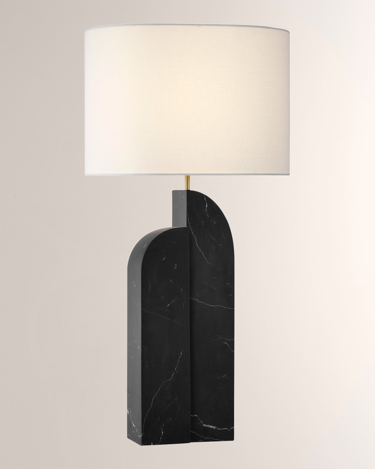 Shop Visual Comfort Signature Savoye Large Left Table Lamp By Kelly Wearstler In Black Marble