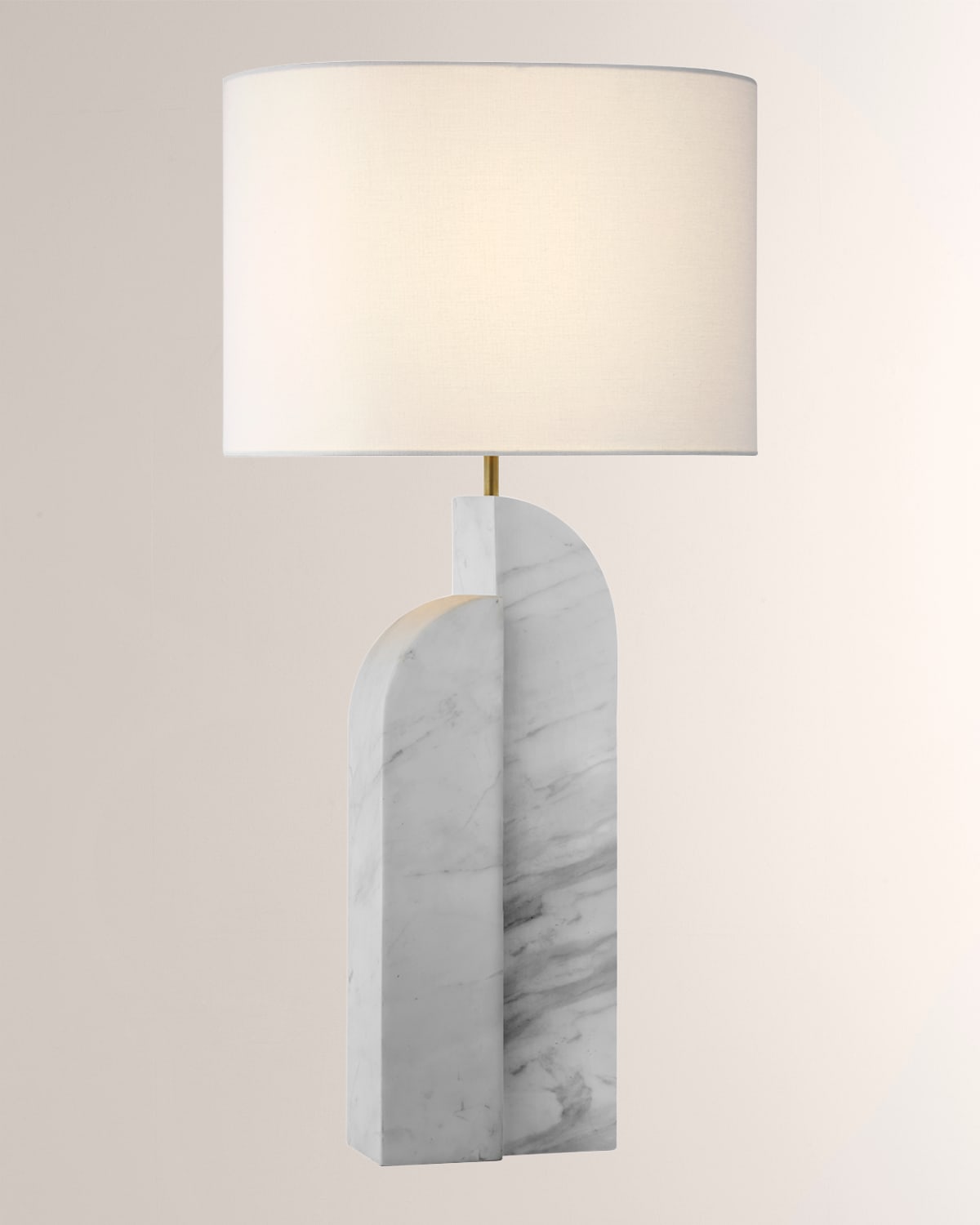 Shop Visual Comfort Signature Savoye Large Left Table Lamp By Kelly Wearstler In White Marble