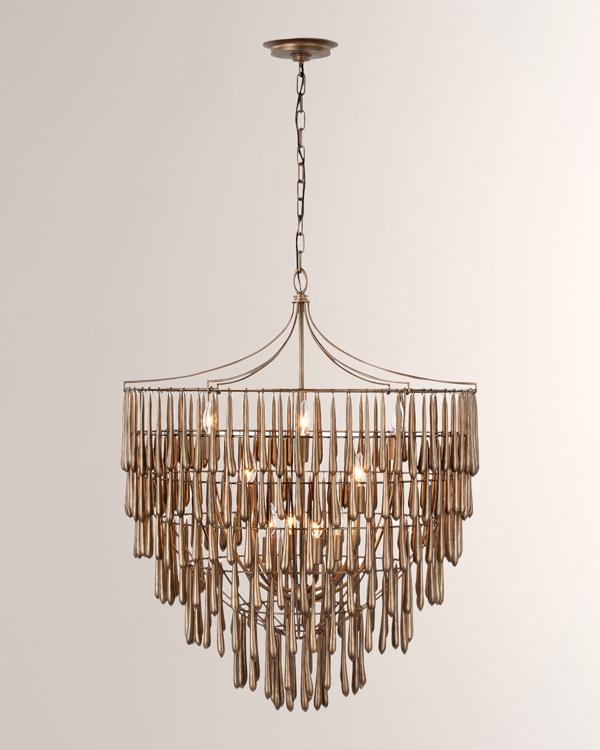 Shop Visual Comfort Signature Vacarro Large Chandelier By Julie Neill In Antique Bronze Leaf