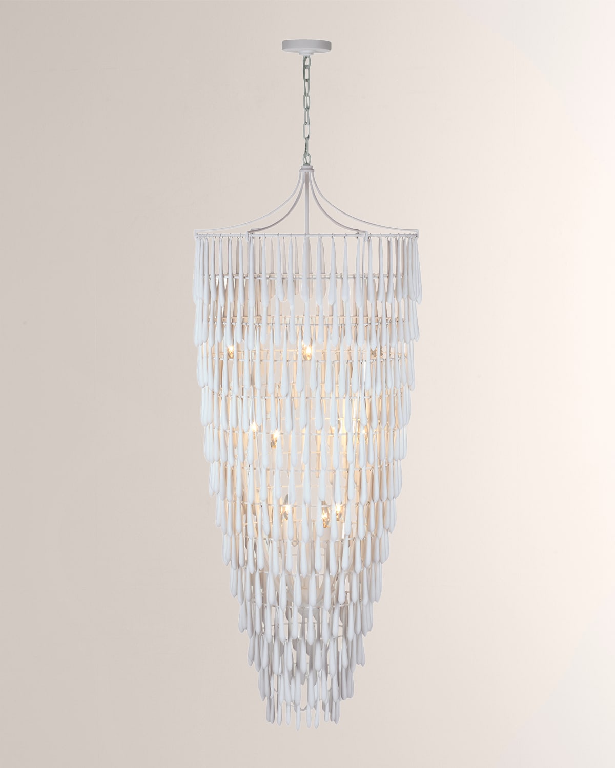 Shop Visual Comfort Signature Vacarro Tall Cascading Chandelier By Julie Neill In White