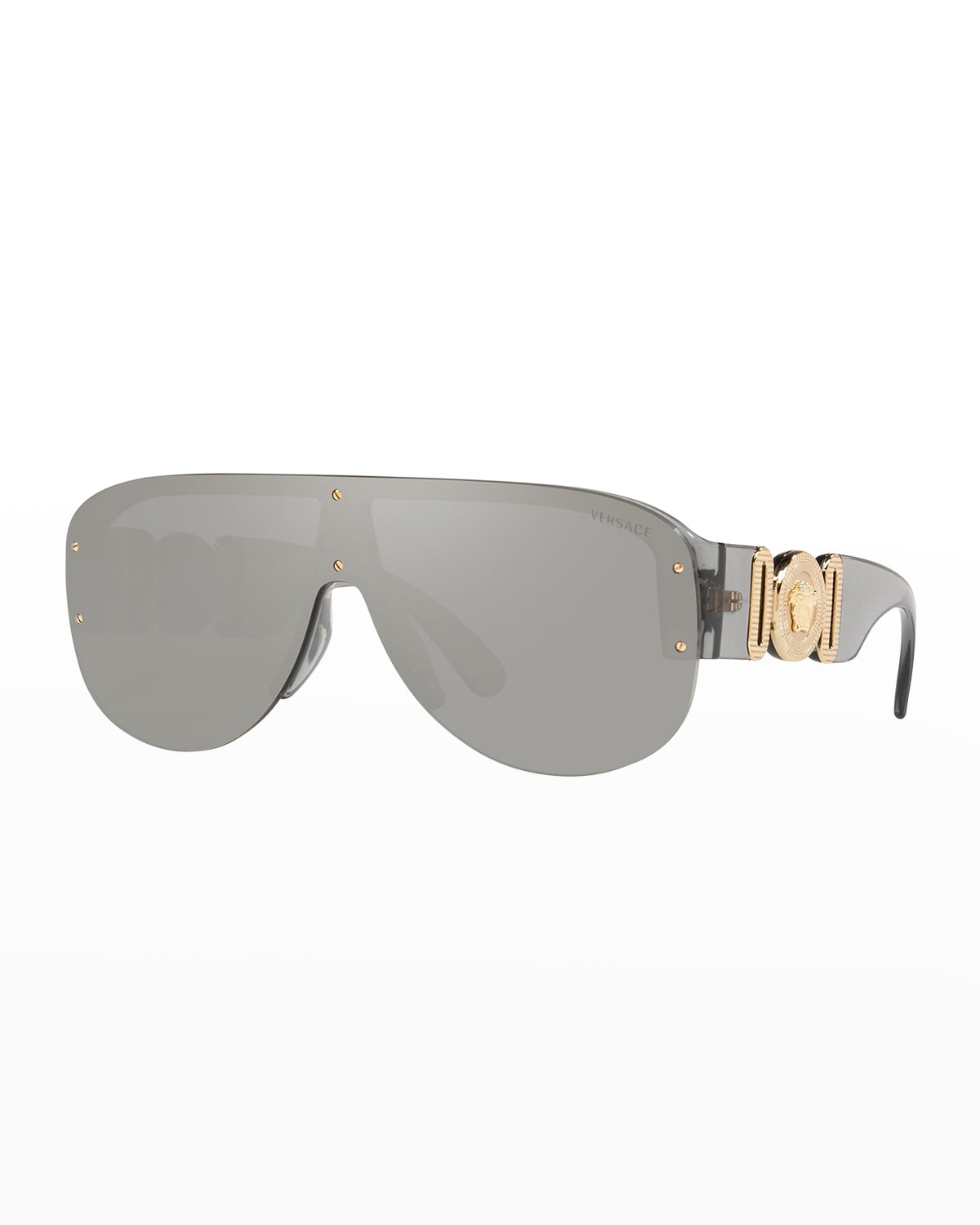Versace Men's Medusa-Logo Shield Sunglasses | Smart Closet