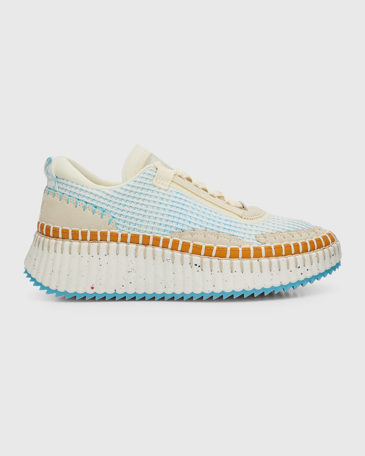 Chloé Nama Stitch Walking Sneakers In Horizon Blue