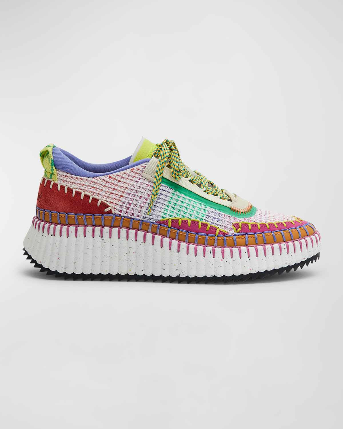 Chloé Nama Stitch Walking Sneakers In 69a Multicolor Re