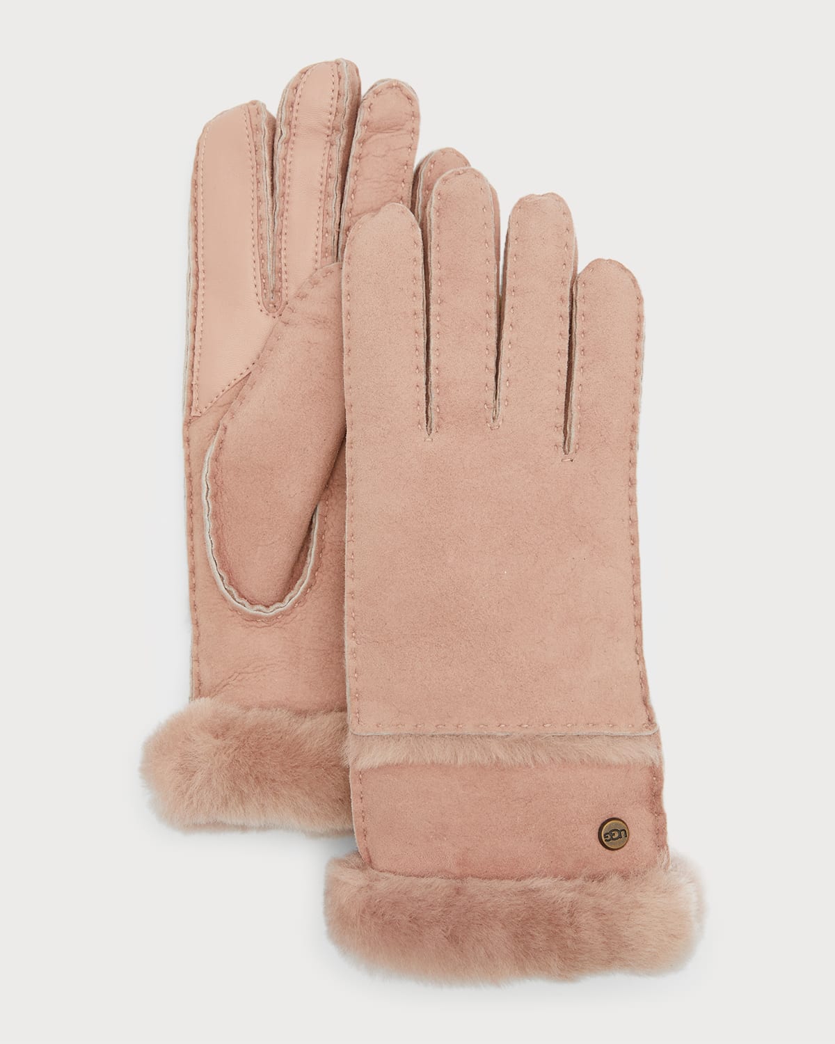 Ugg Exposed Shearling Gloves In Clff Cliff