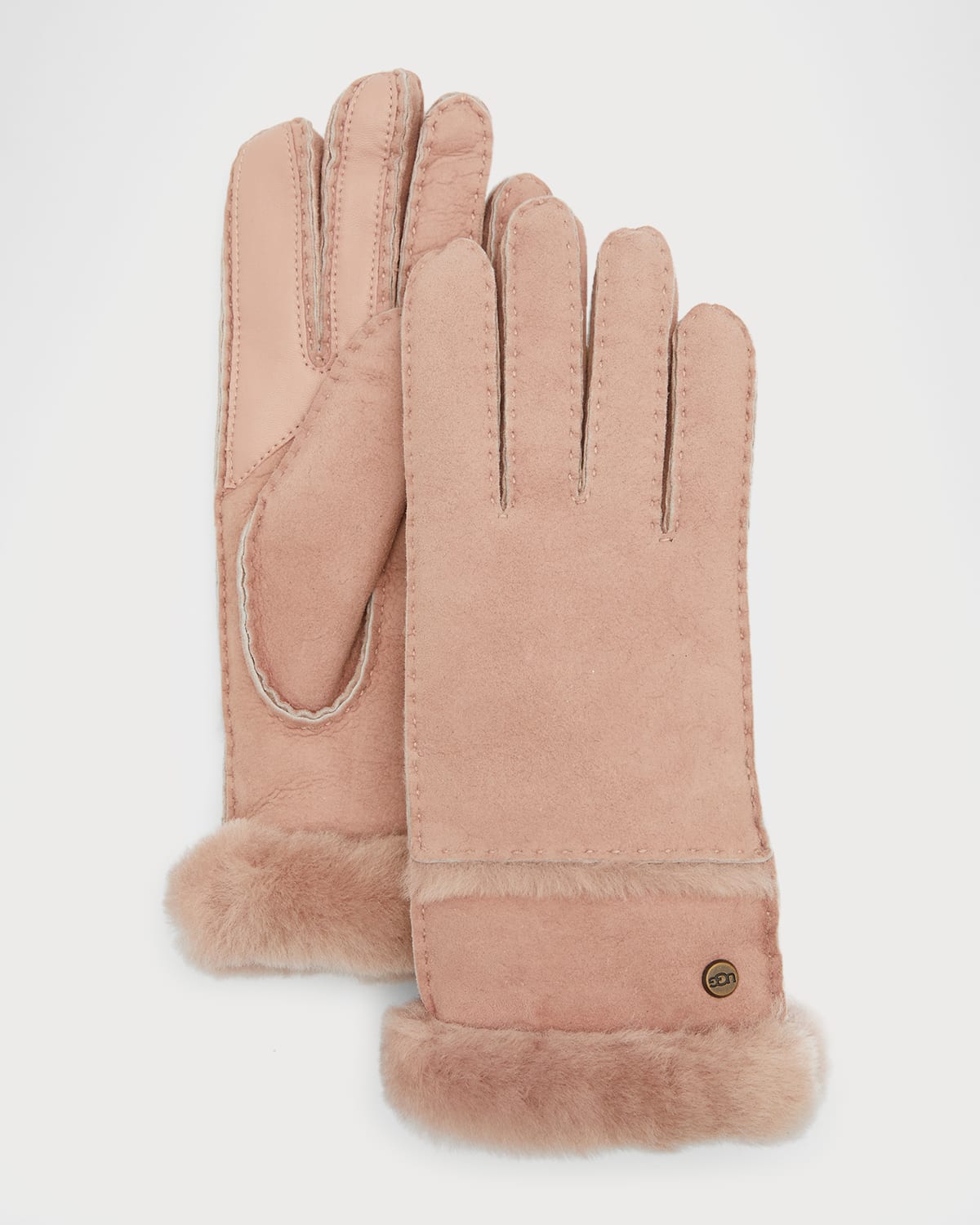 Ugg Exposed Shearling Gloves In Clff Cliff