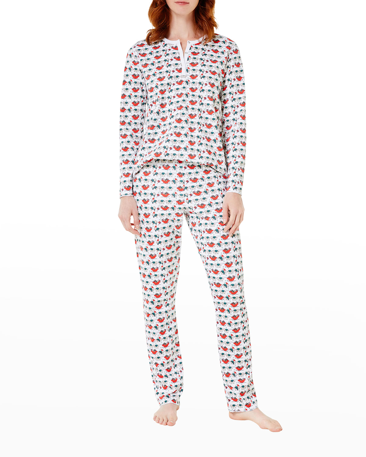 Roller Rabbit Holly Jolly Cotton Pajama Set In Green ModeSens