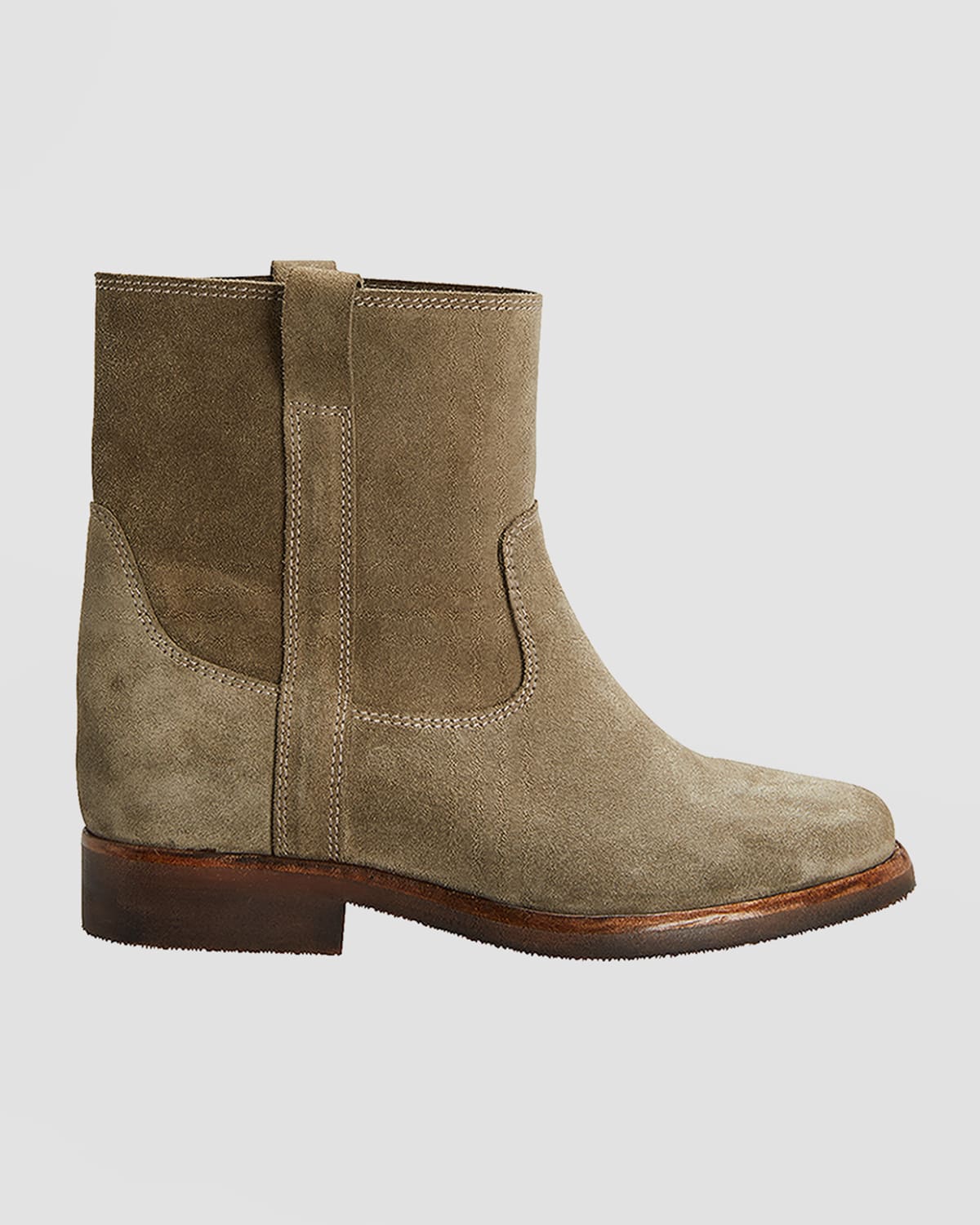 Isabel Marant Susee Suede Western Ankle Booties In Taupe