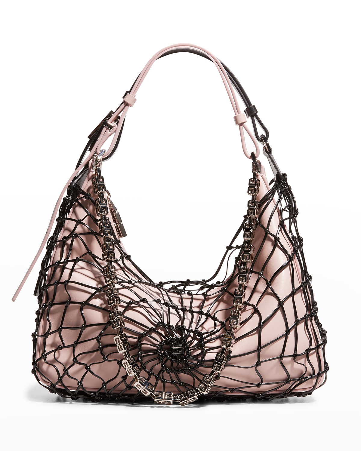 Givenchy Moon Cut-Out Calfskin Net Small Hobo Bag
