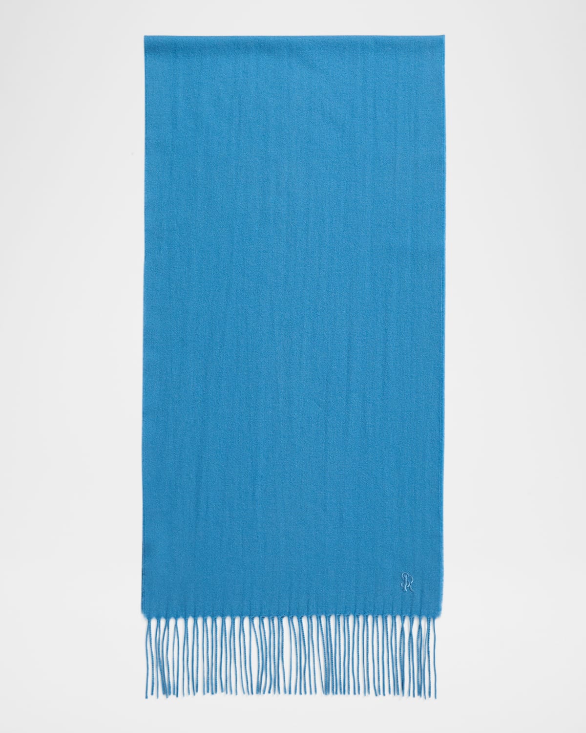 Stefano Ricci Men's Cashmere Embroidered Monogram Scarf In Light Blue